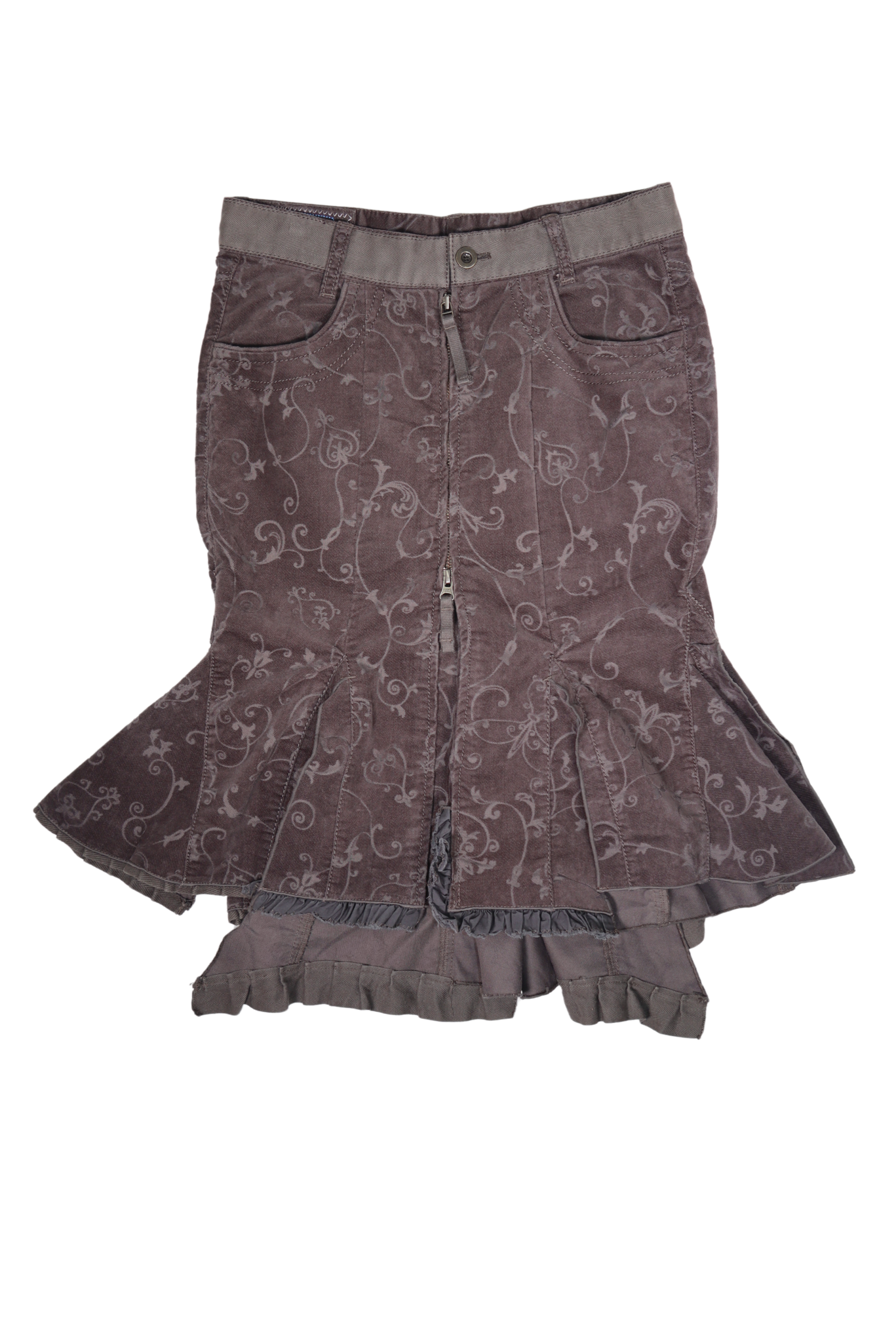 Marithe Francois Girbaud Slate Flared Mermaid Skirt