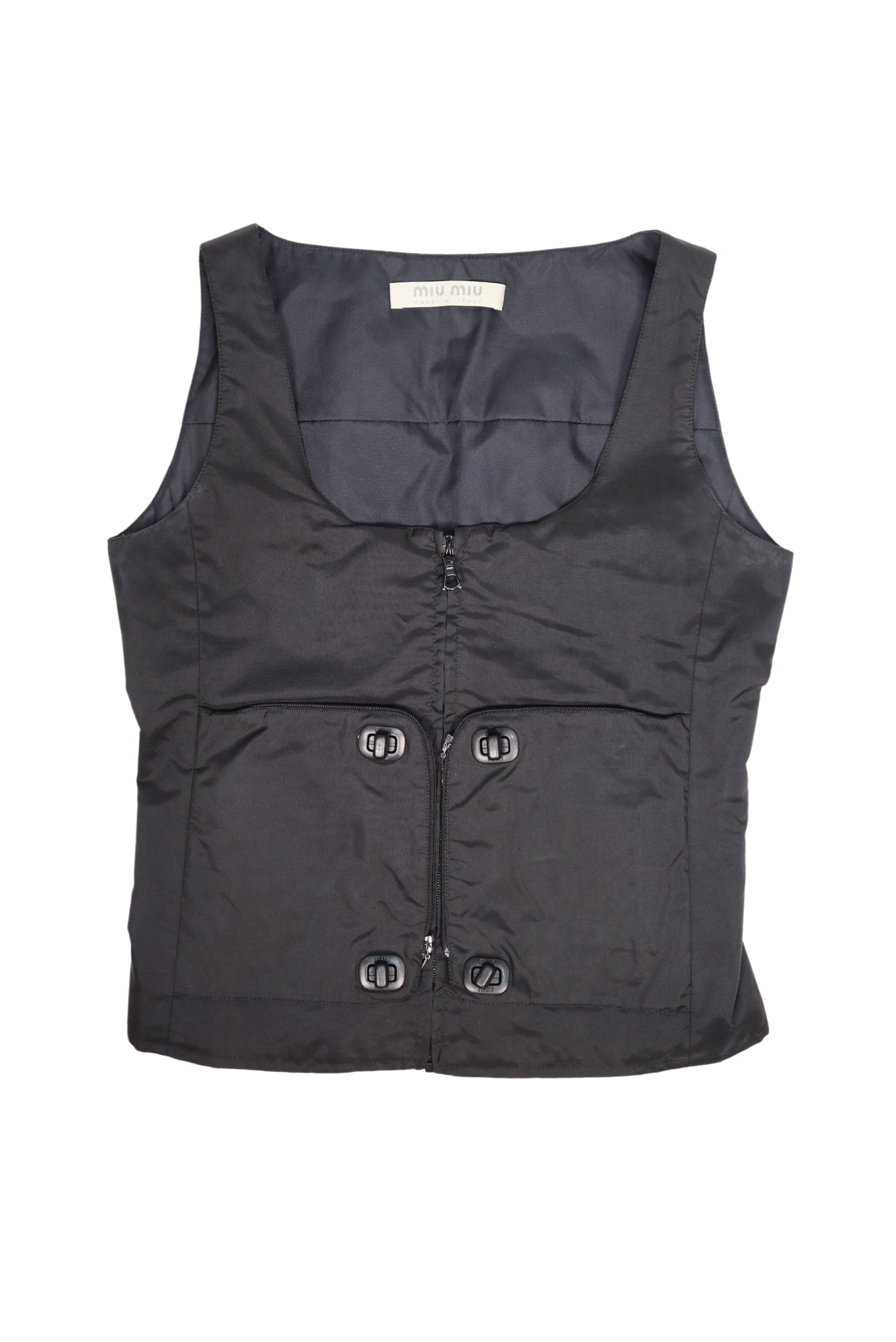 A/W 1999 Miu Miu Tech Nylon Hidden Pocket Buckle Vest
