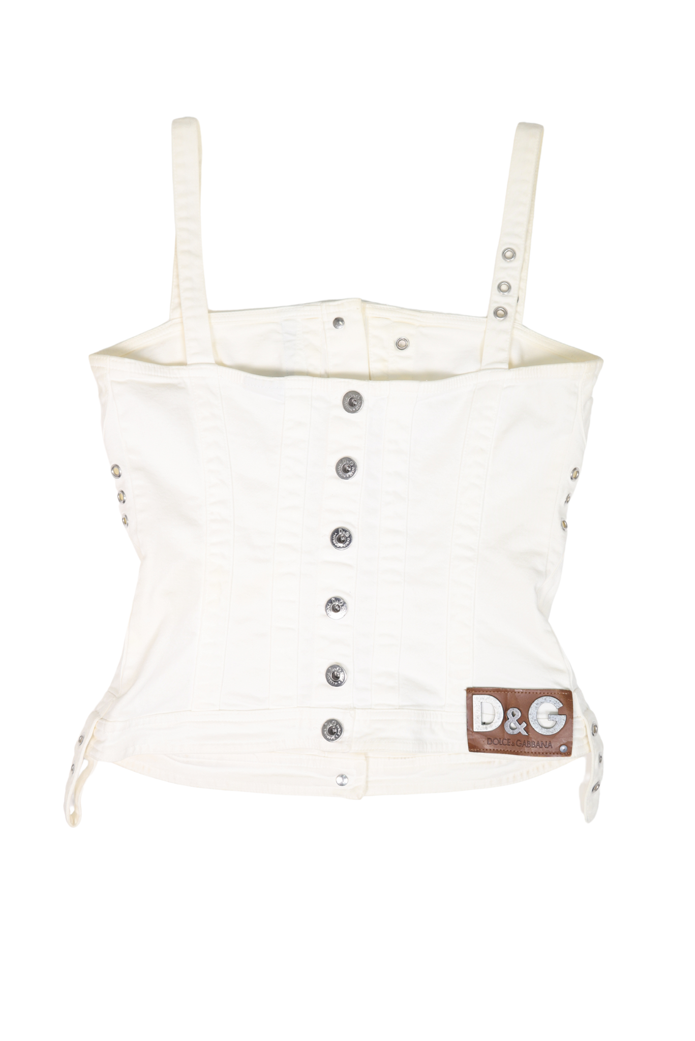 Vintage 90s D&G Cargo White Canvas Corset Top