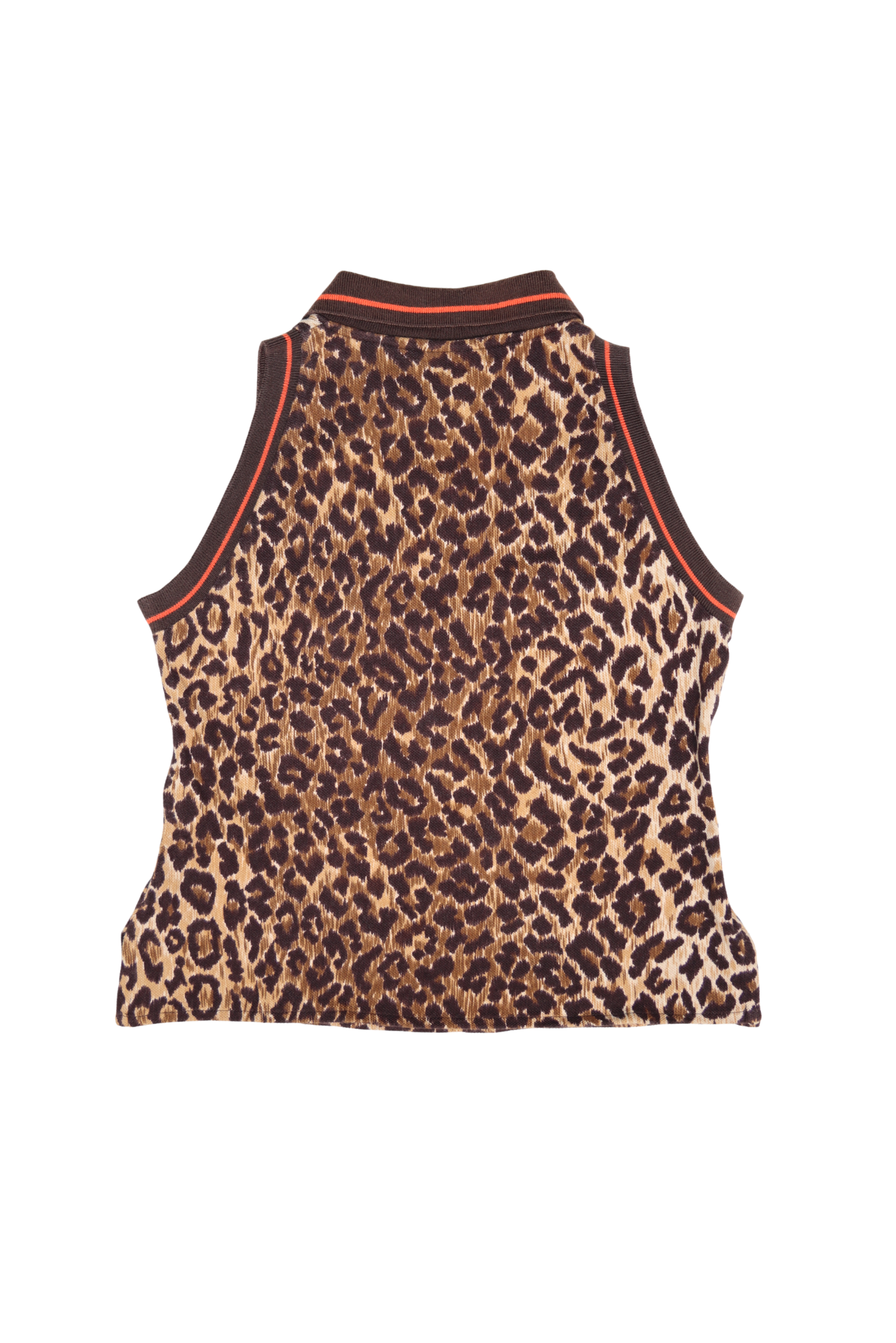 Vintage D&G Cheetah Embroidered Logo Polo Tank Top