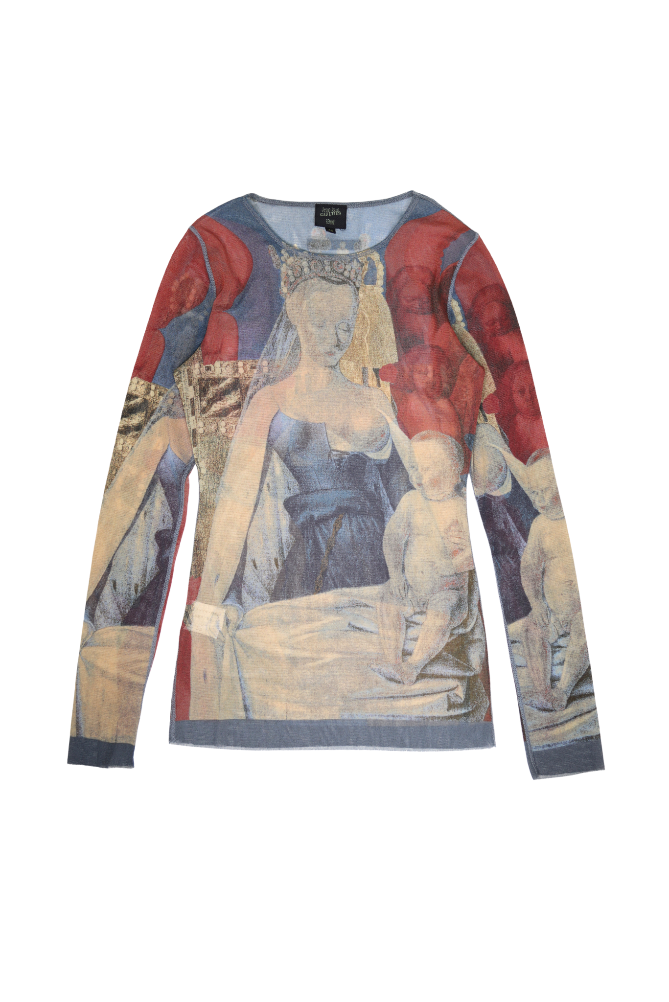 Jean Paul Gaultier S/S 1995 Fouquet "Virgin and Child" Mesh Longsleeve