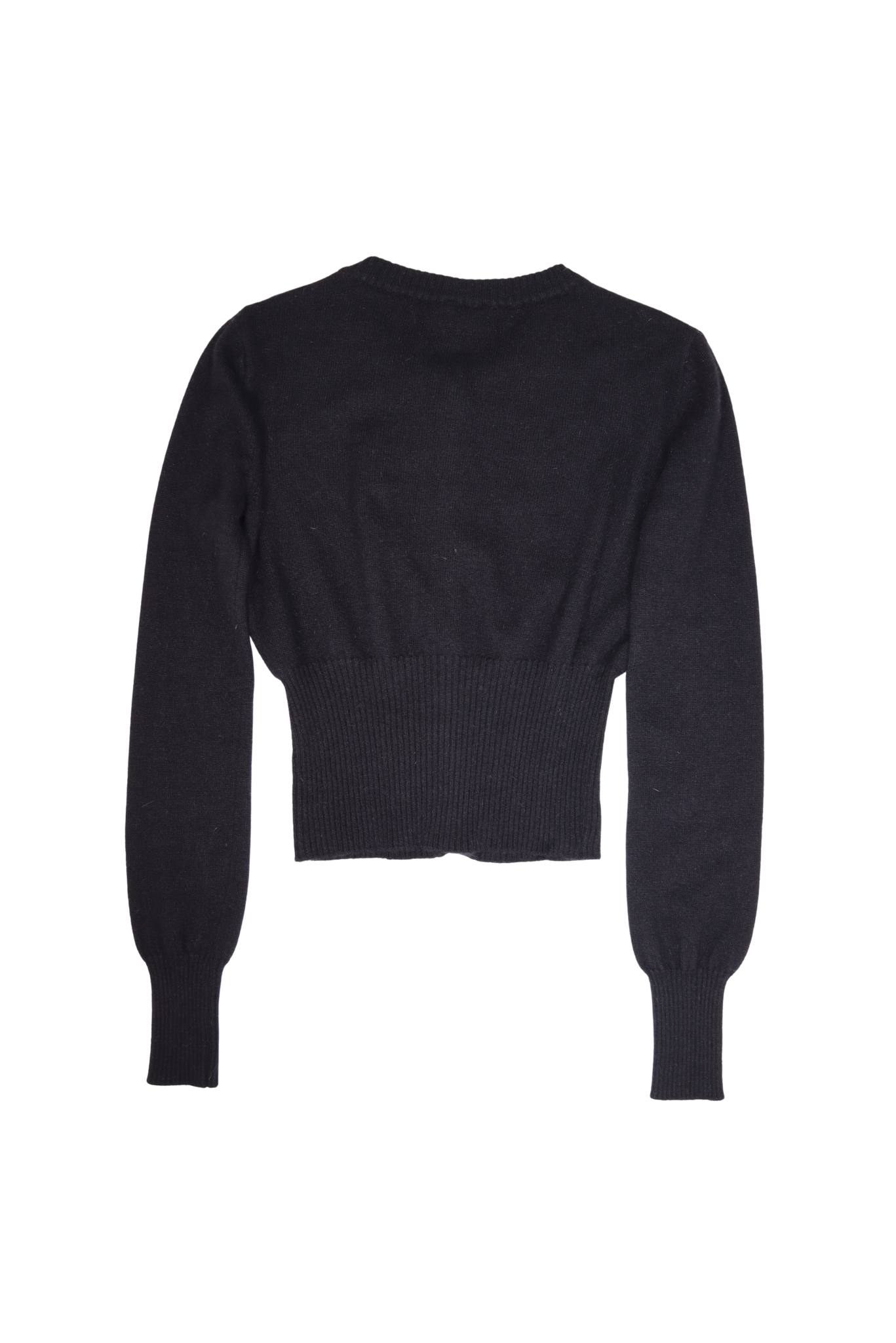 Vintage D&G Angora & Wool Logo Cropped Knit Black Cardigan