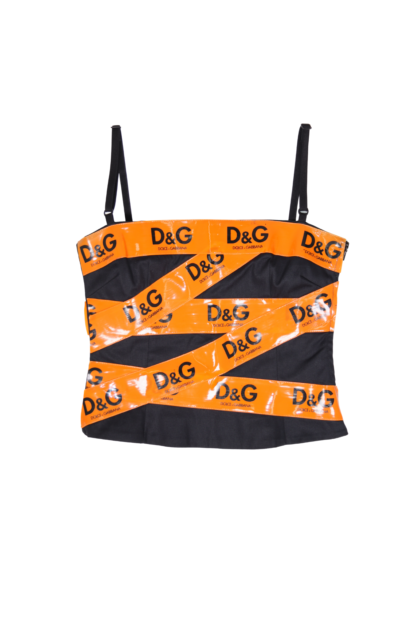 Dolce & Gabbana S/S 2004 Caution Tape Corset Top