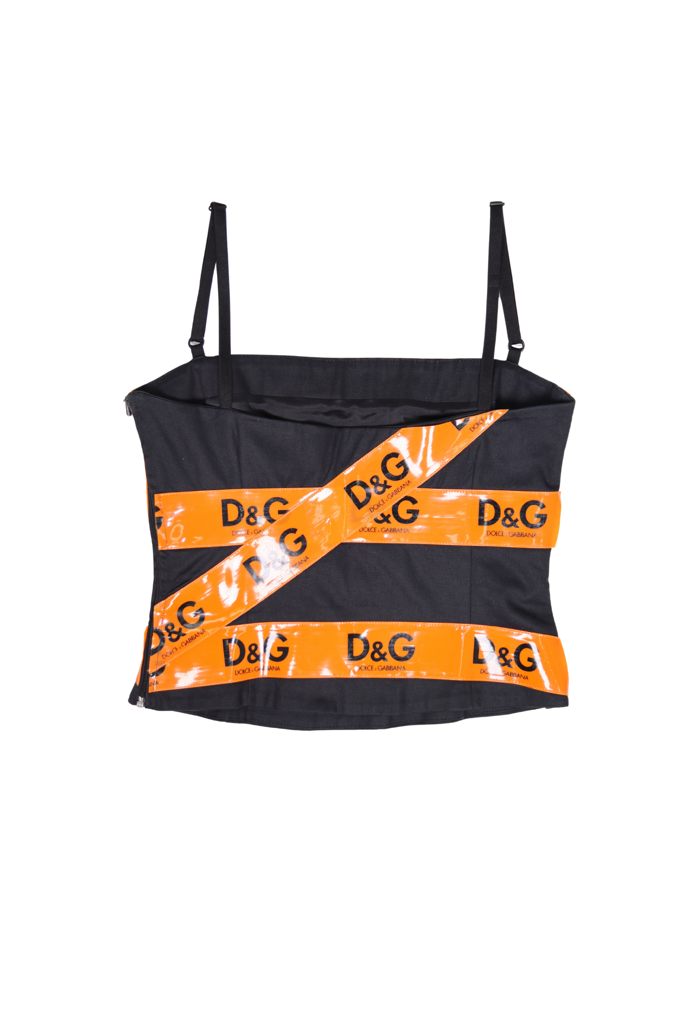 Dolce & Gabbana S/S 2004 Caution Tape Corset Top