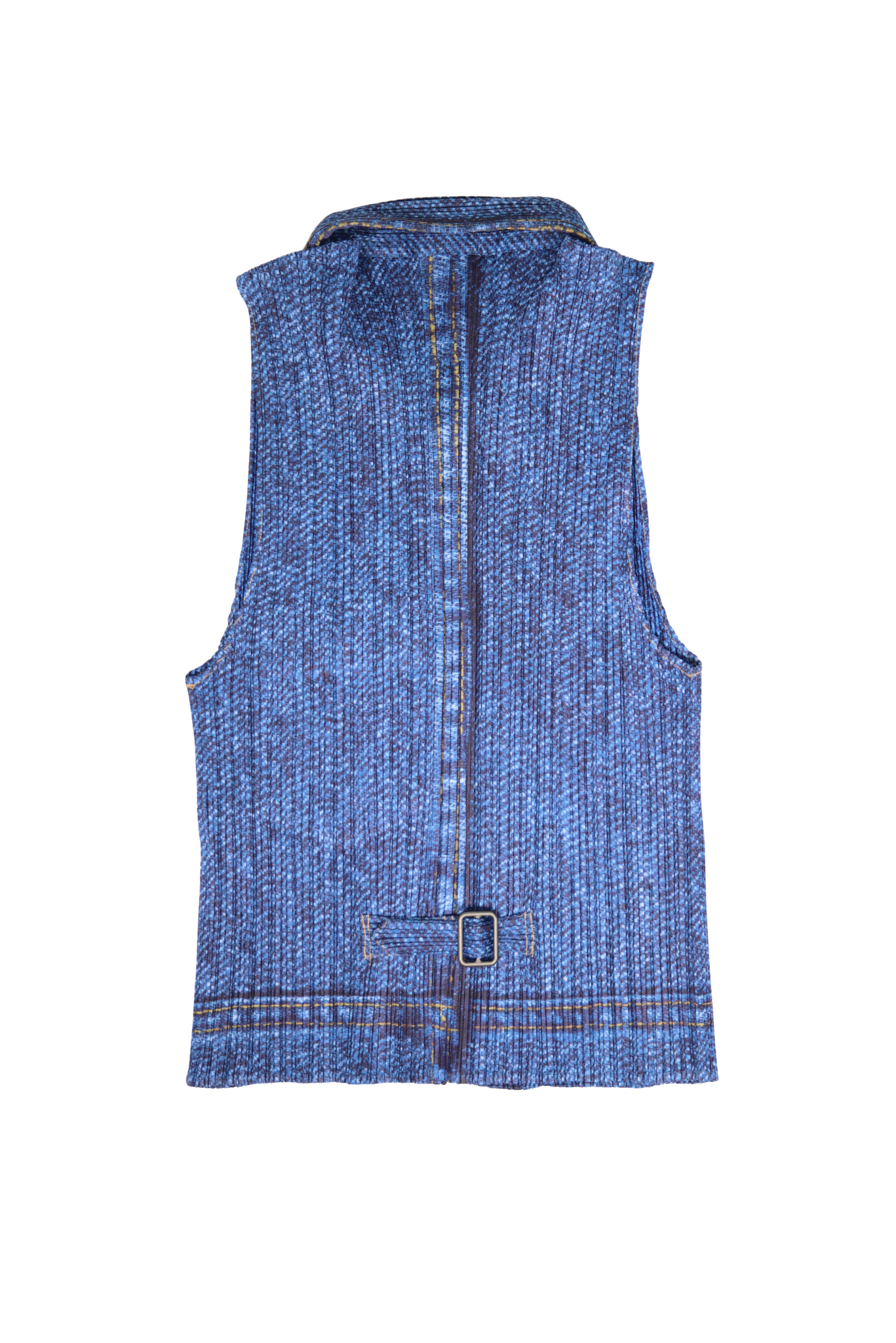 Rare Issey Miyake Pleats Please Denim Zipper Vest