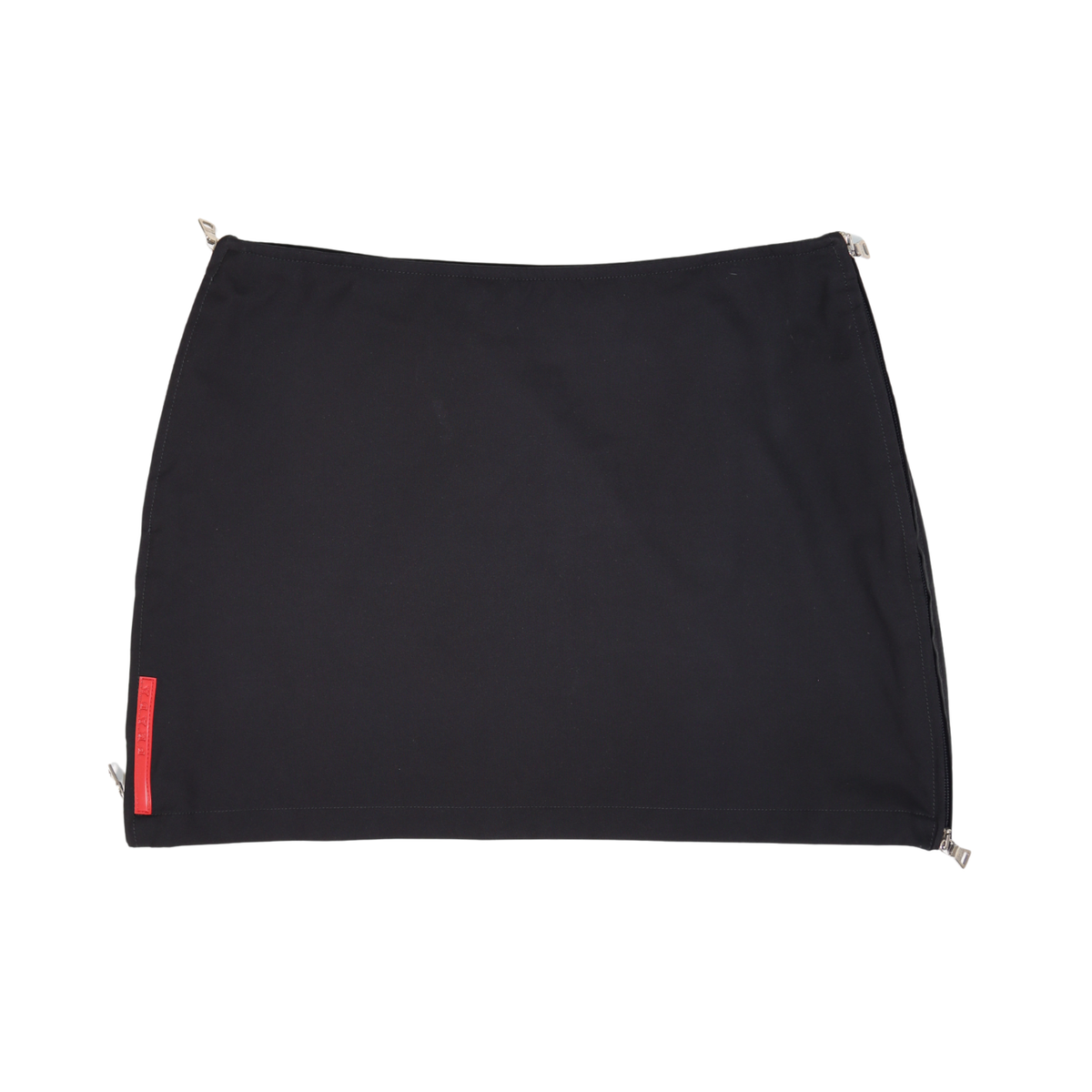 Vintage 00's Prada Sport Side Zipper Mesh Black Mini Skirt