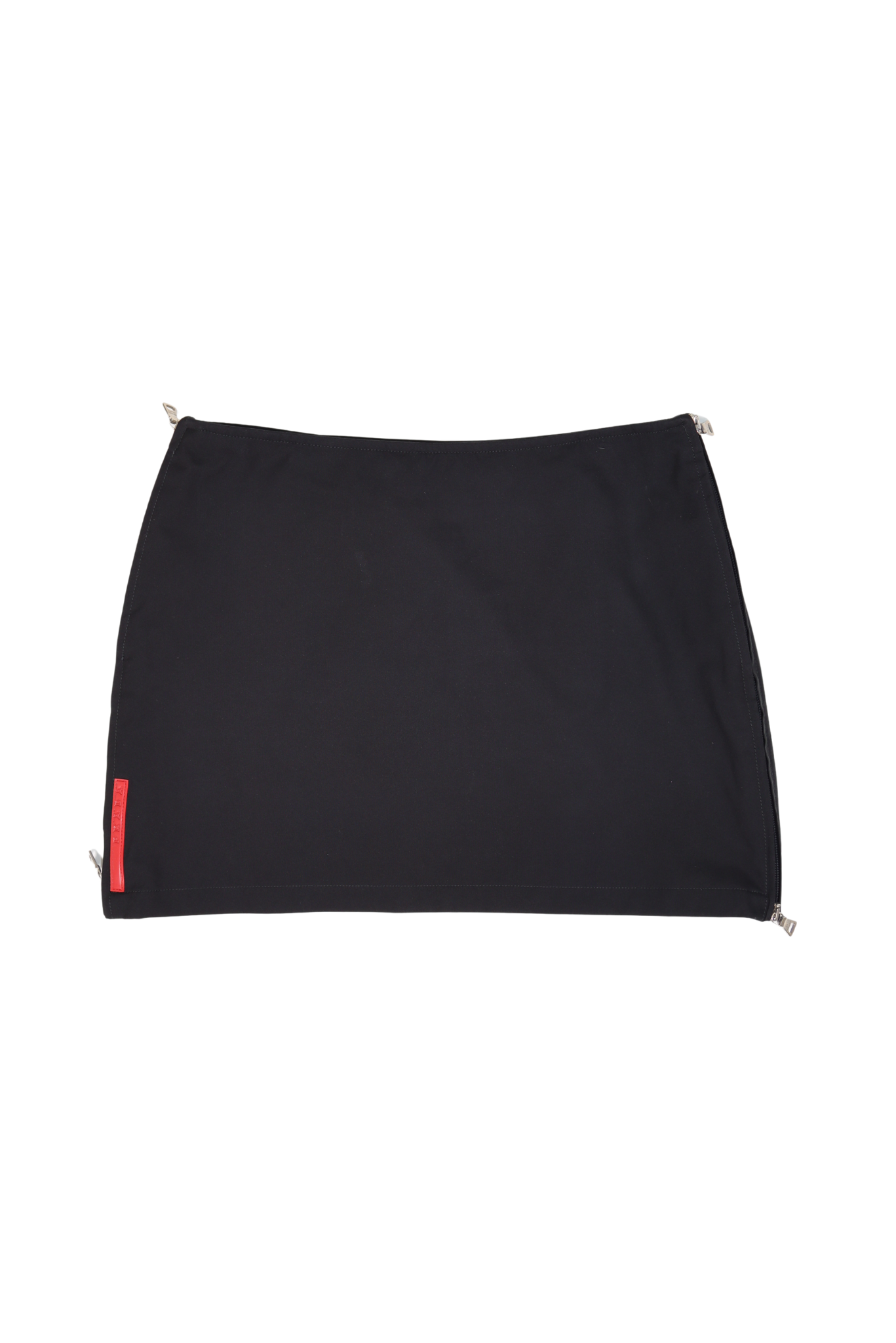 Vintage 00's Prada Sport Side Zipper Mesh Black Mini Skirt