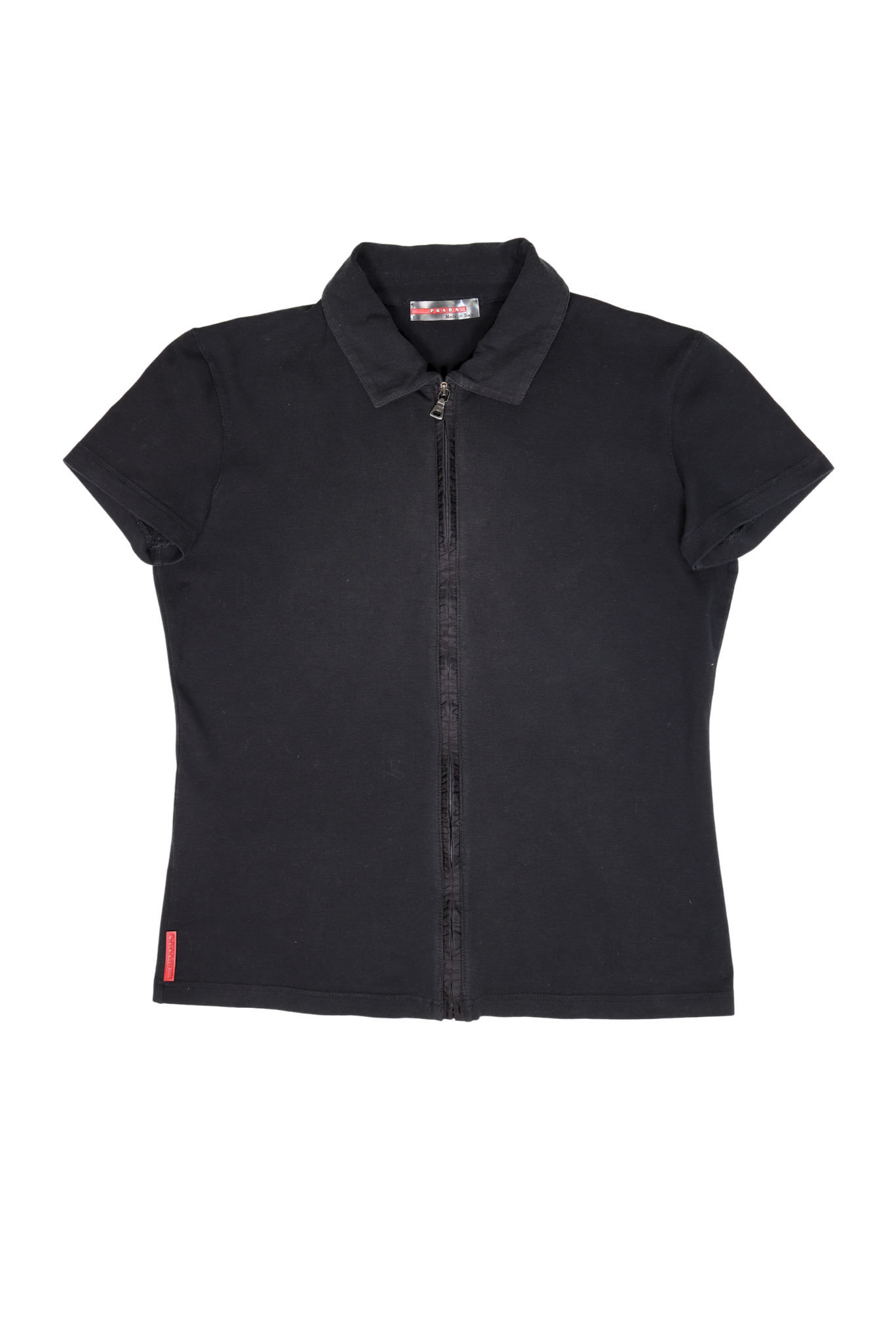 Vintage Prada Sport 00's Black Zip-Up Polo Shirt