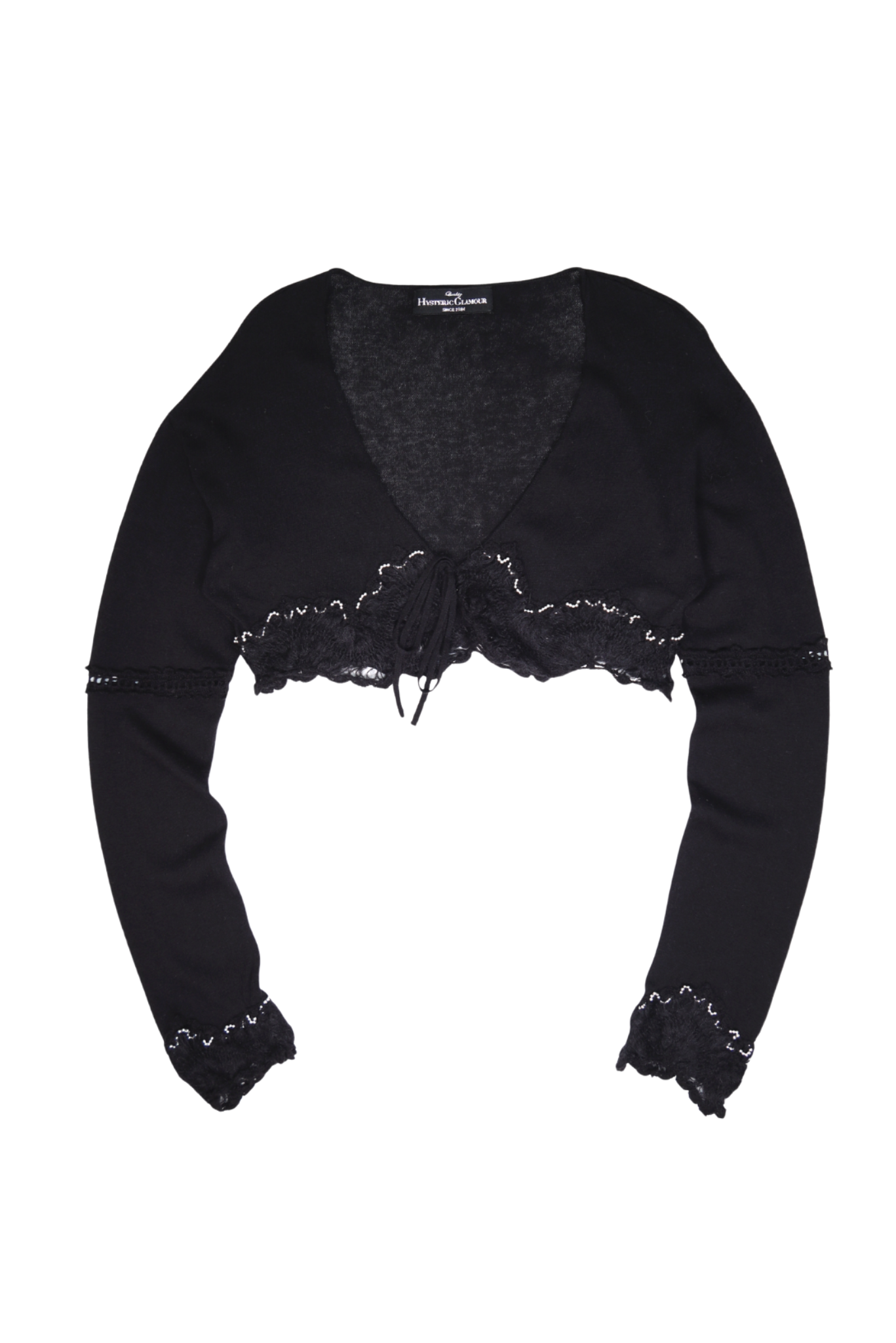 Vintage Hysteric Glamour Cropped Cardigan with Mohair & Beaded Details