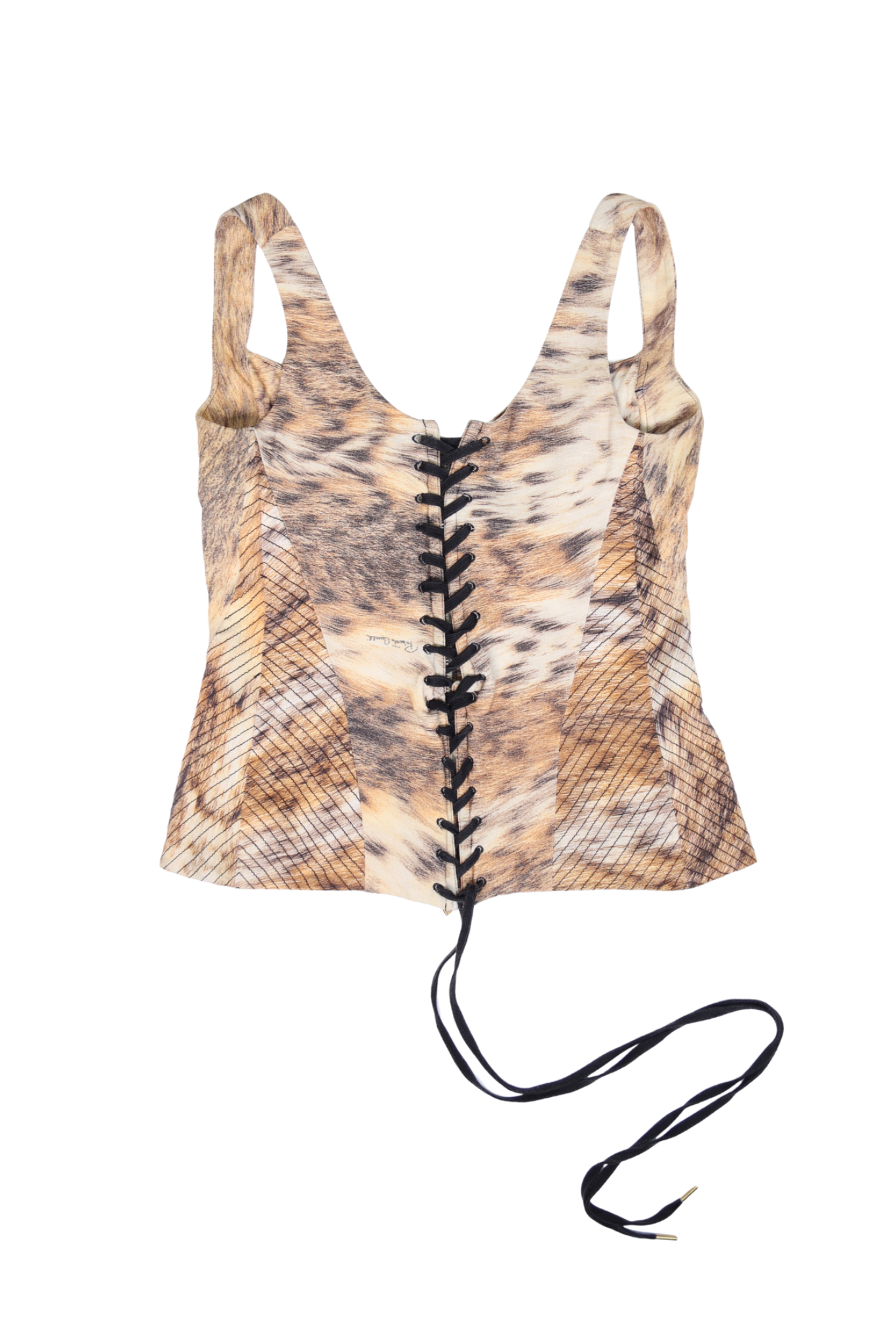 Roberto Cavalli 2003 Leopard Lace-Up Corset