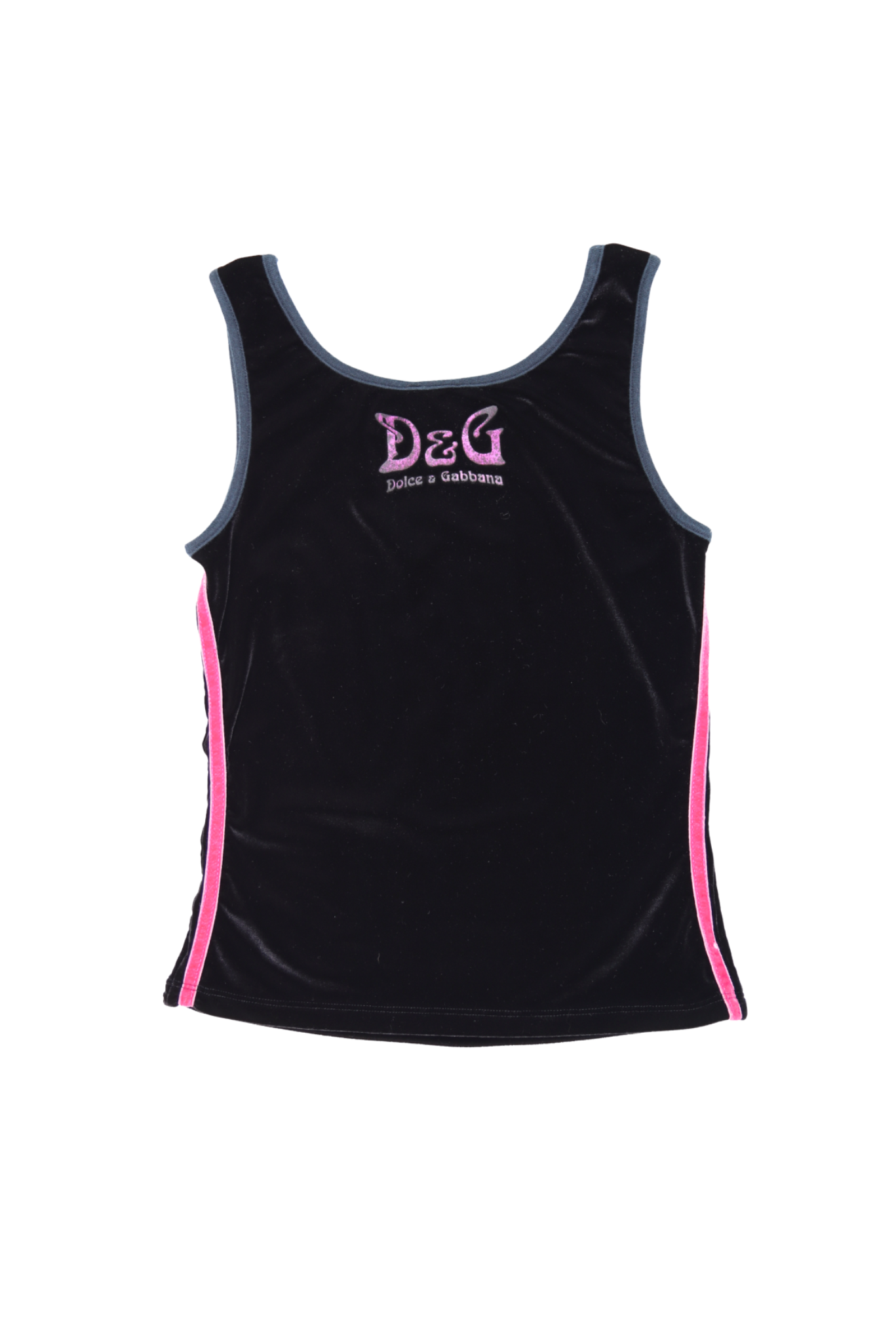 Vintage 2001 D&G “Radio” Headphones Velour Tank Top