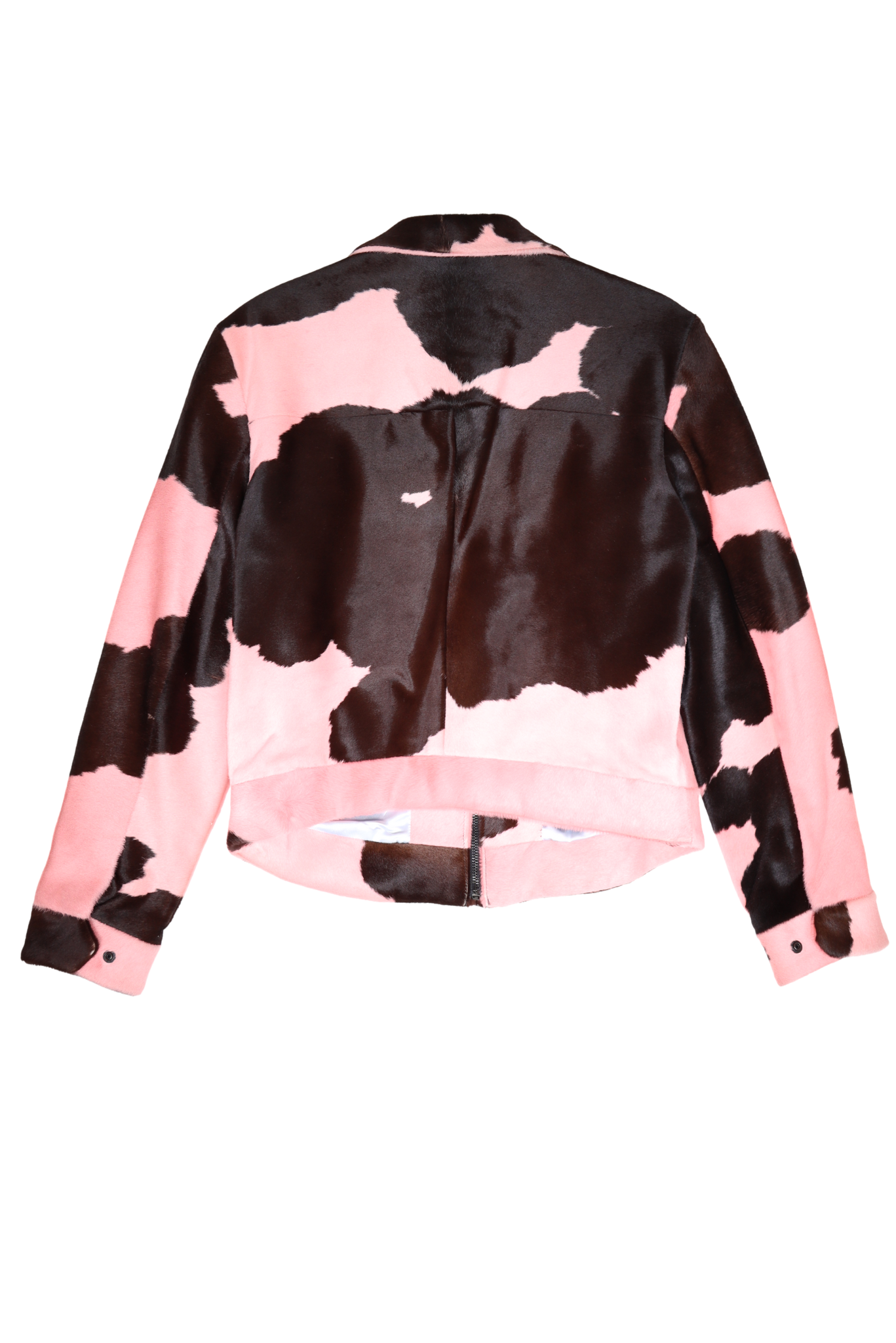 Rare Real Pony Hair Cow Print Jacket in Pink/Chocolate