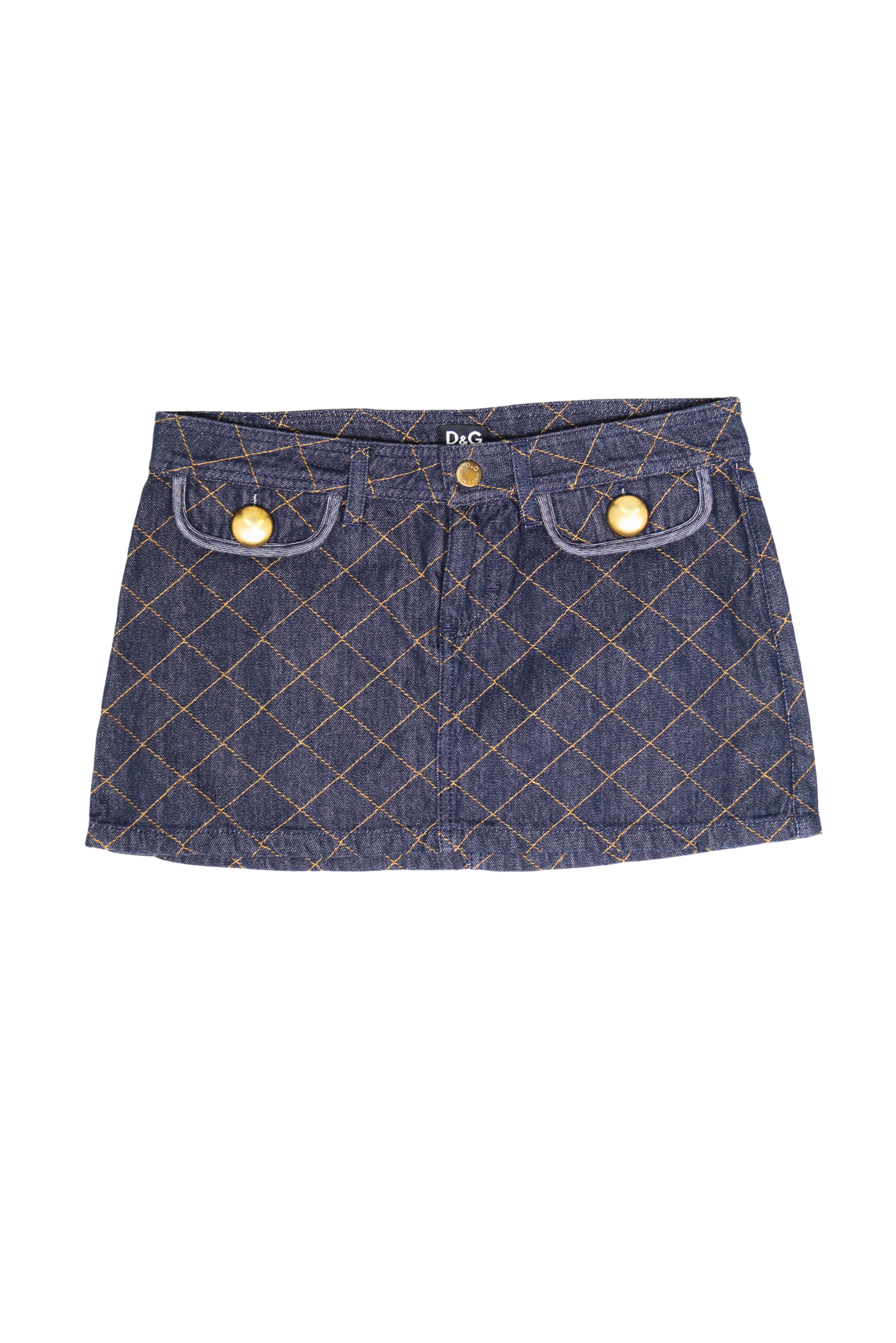 (SET) 90s Rare Dolce & Gabbana Quilted Denim Jacket and Skirt