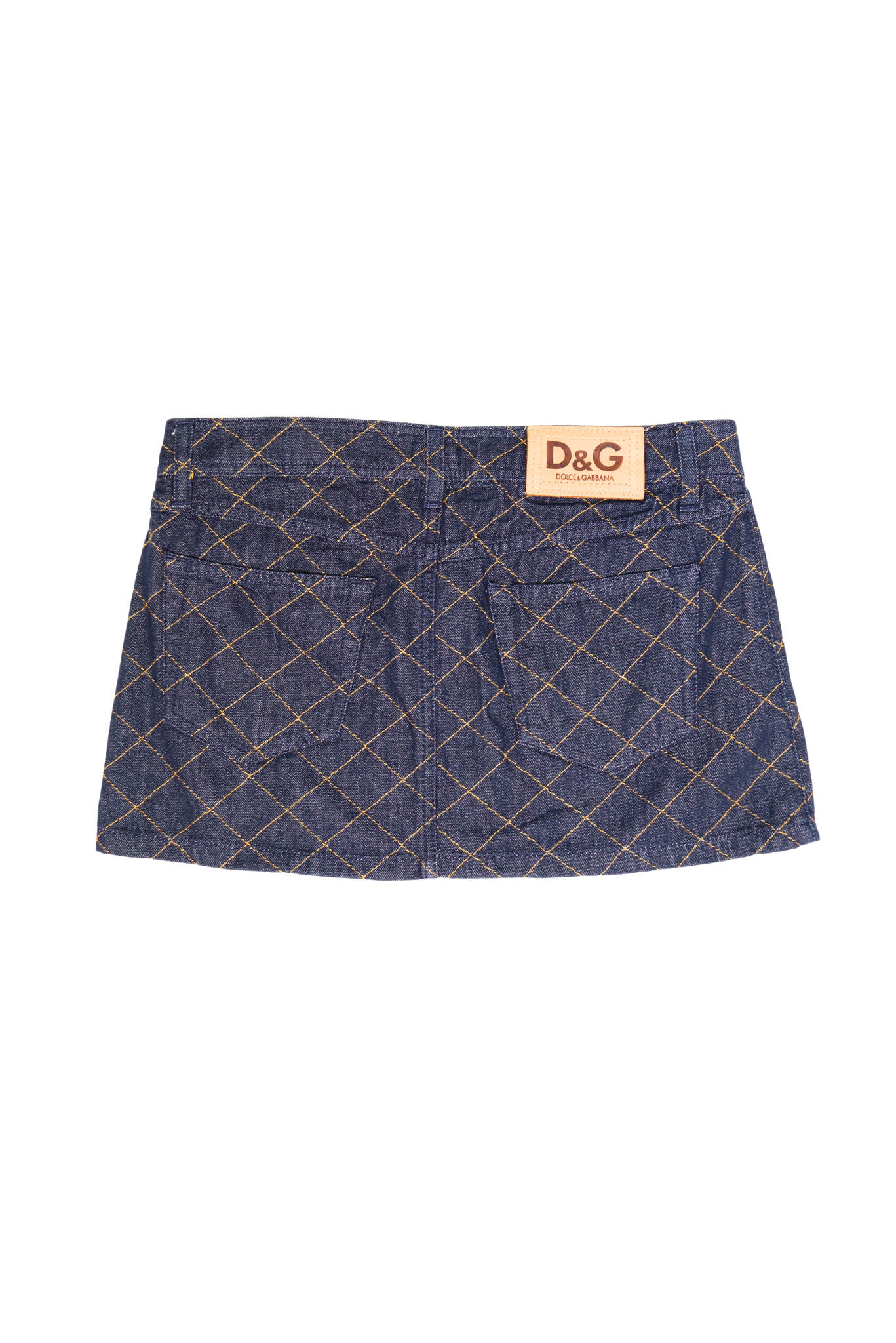 (SET) 90s Rare Dolce & Gabbana Quilted Denim Jacket and Skirt