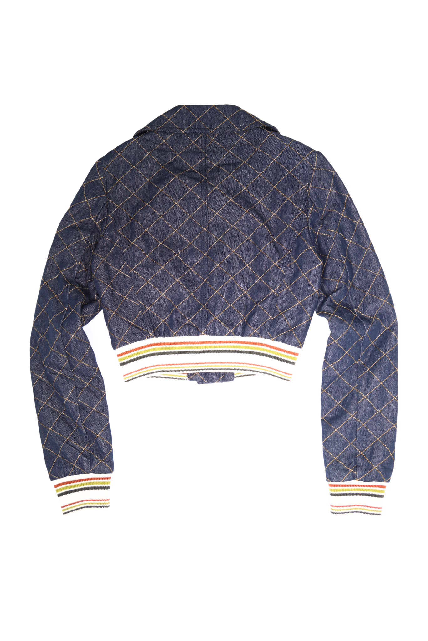 (SET) 90s Rare Dolce & Gabbana Quilted Denim Jacket and Skirt