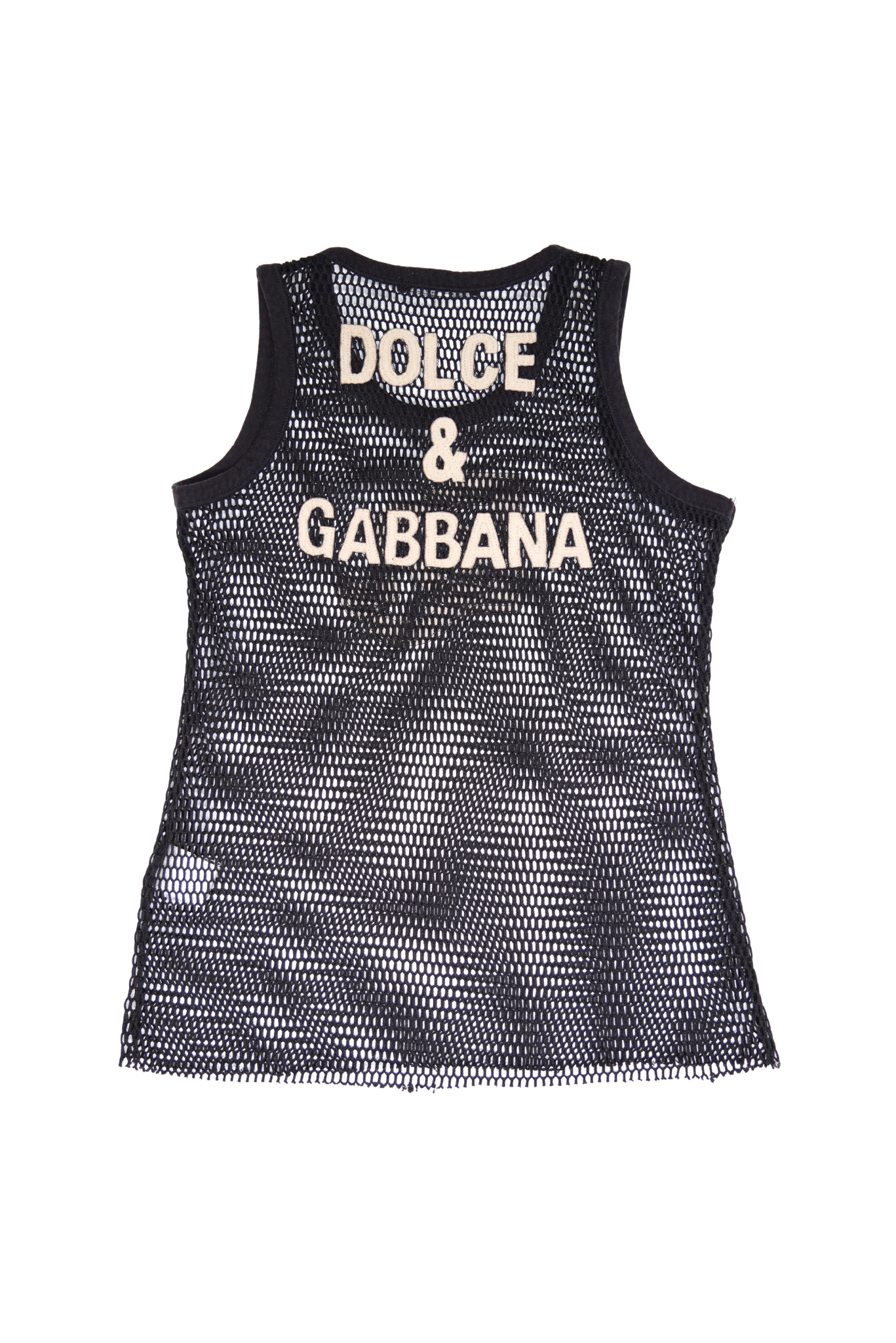 RARE Dolce & Gabbana Net Suede Spell Out Logo Tank