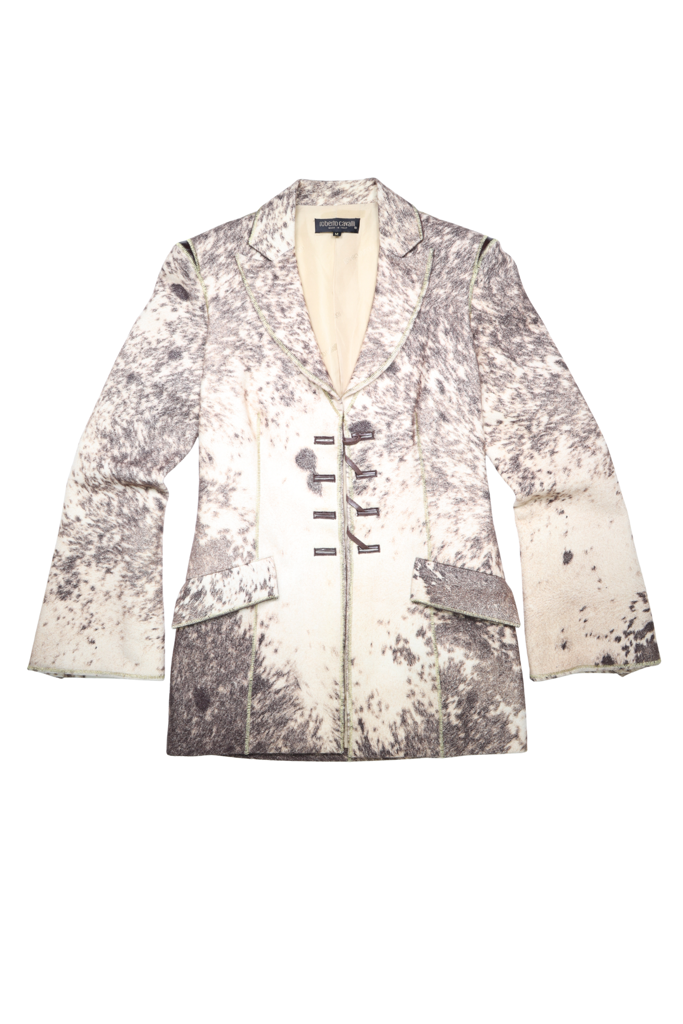 FW1999 Roberto Cavalli Wool Printed Pony Hair Jacket