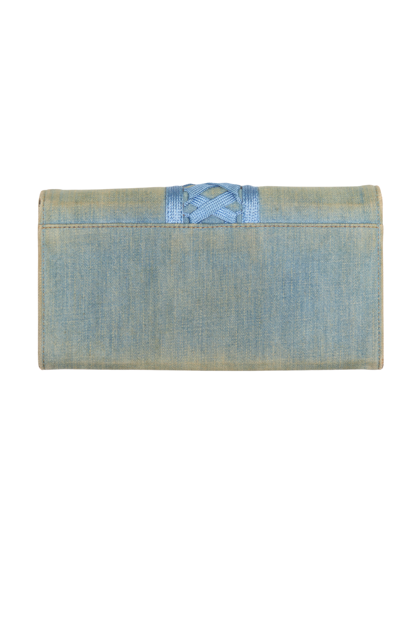 2000's Christian Dior Faded Denim Corset Wallet