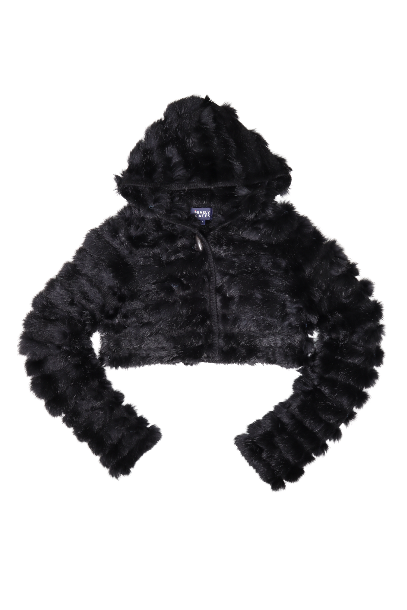 Vintage Rabbit Fur Ultra Cropped Hooded Sweater