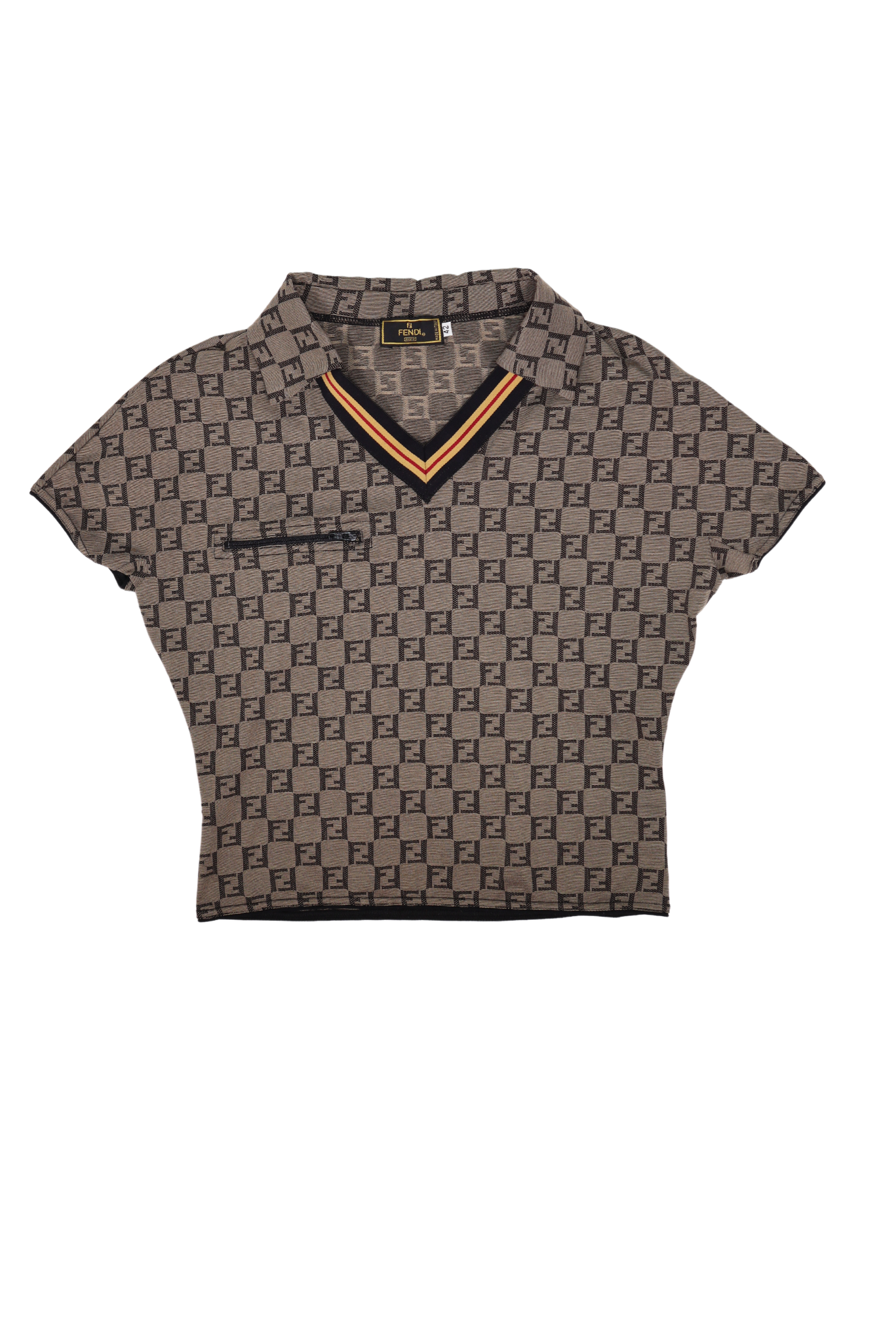 Vintage Fendi Zucca Logo Cropped Polo