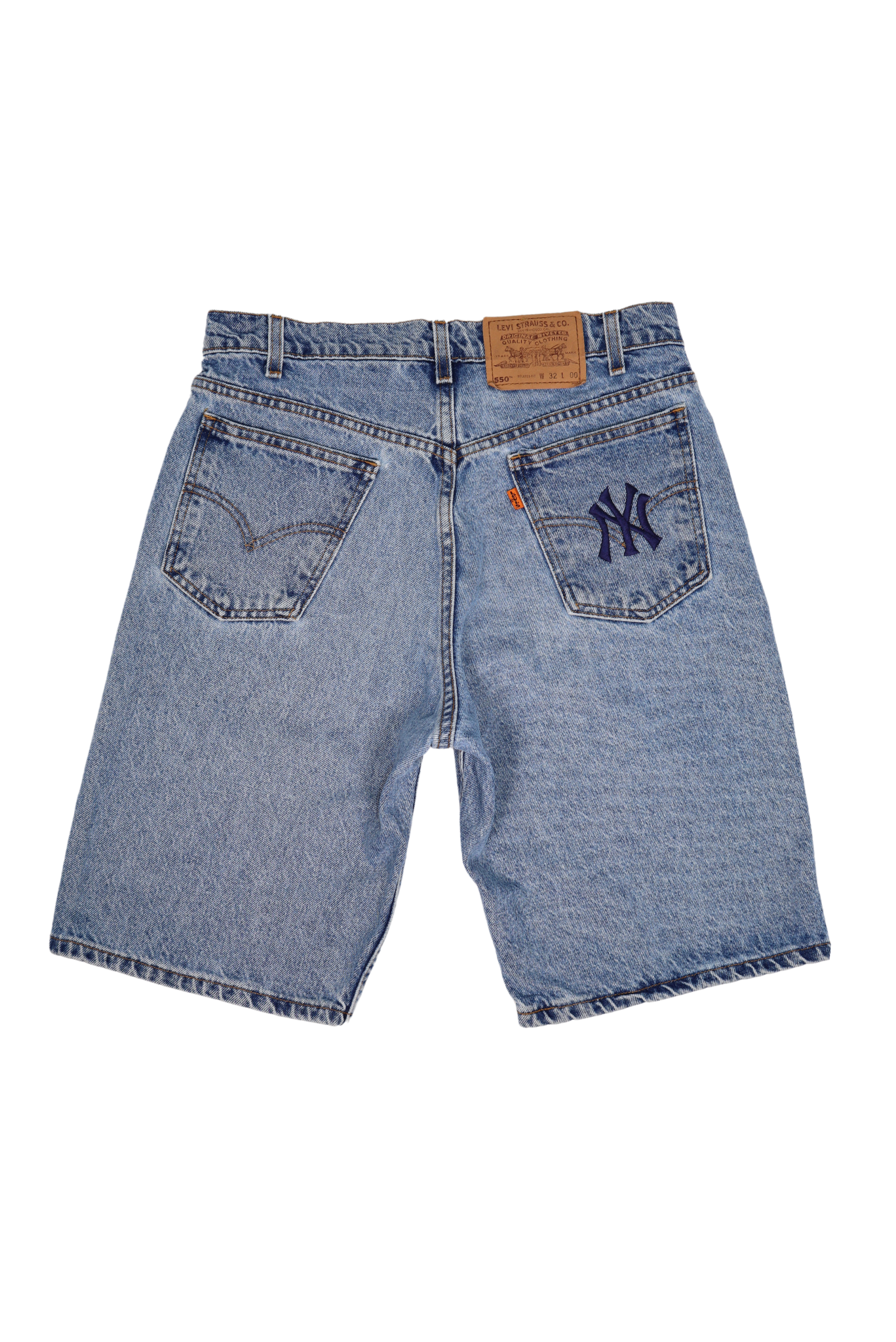 Vintage Levi 550 x Yankees Logo Embroidery Denim Shorts