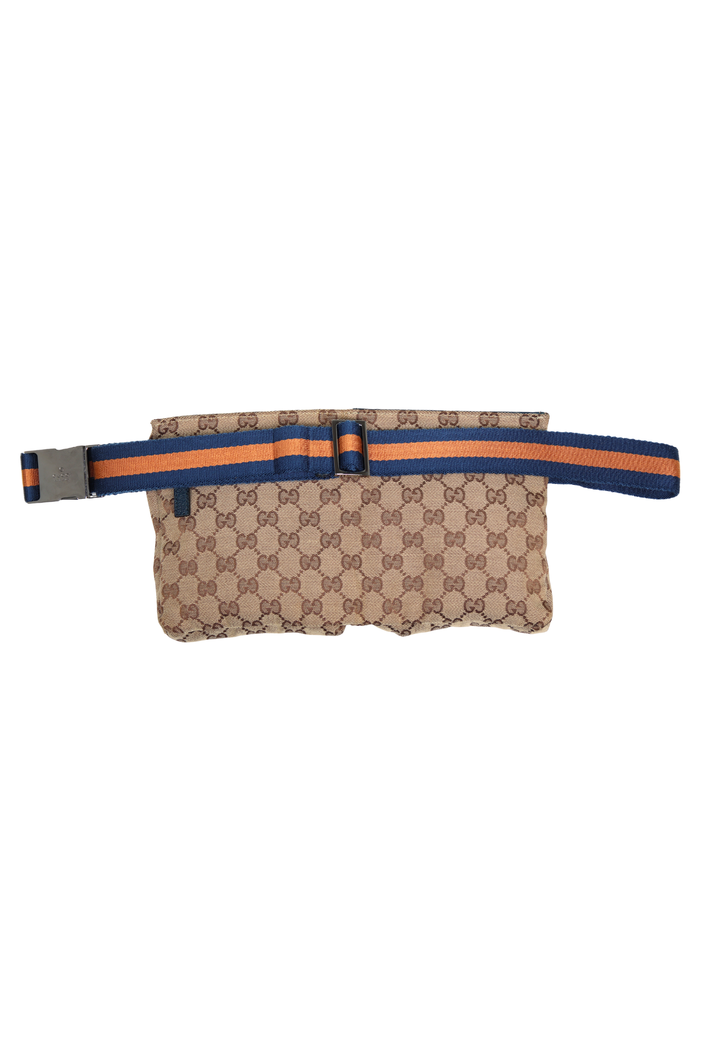 GUCCI Monogram Double Pocket Canvas Belt Waist Bag