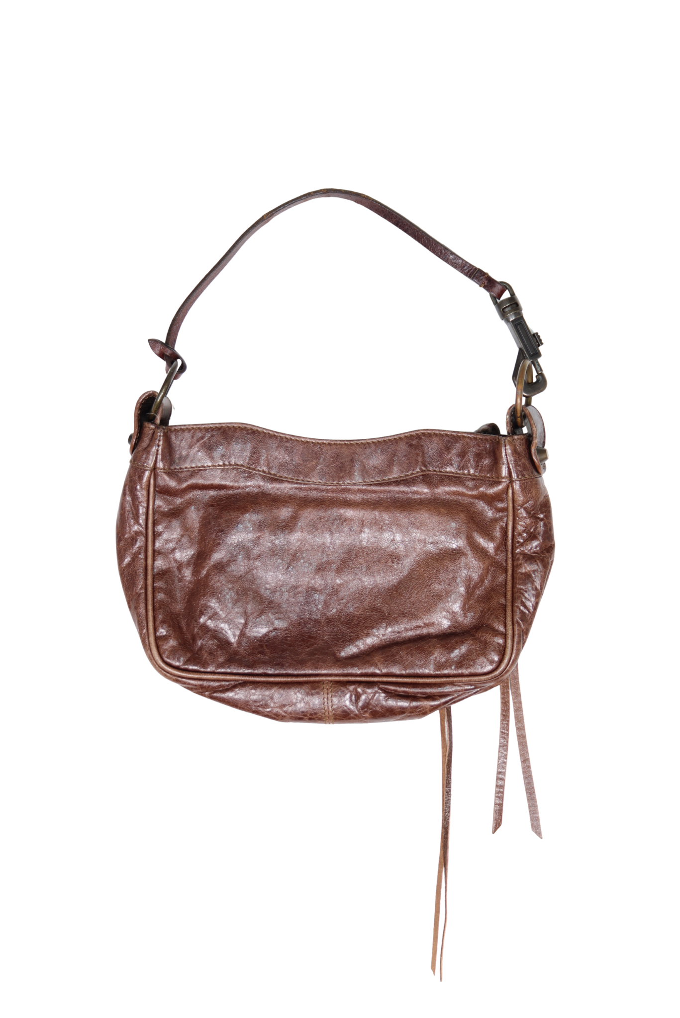 Balenciaga Brown Lambskin Leather Motorcycle Pouchette Bag