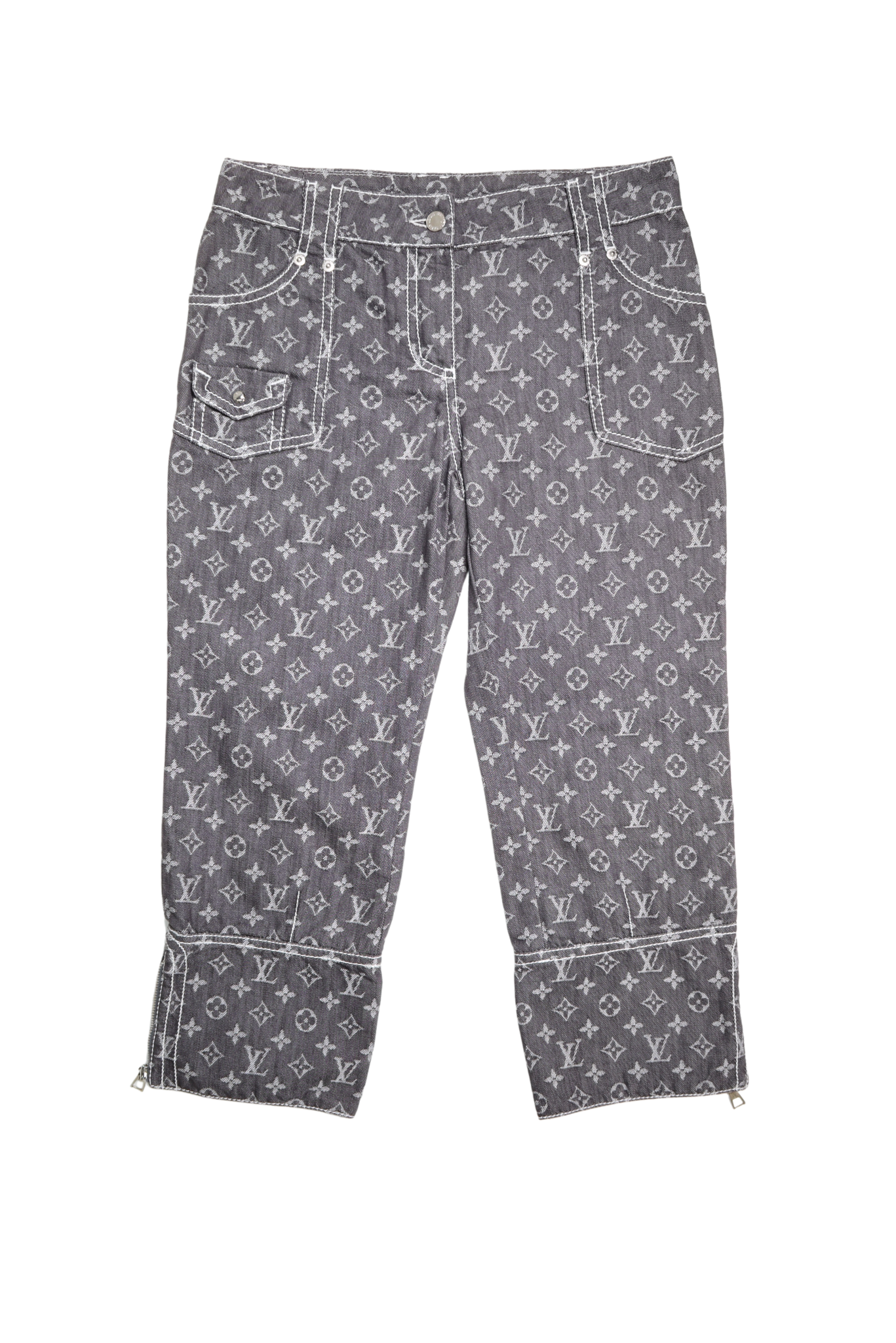 LOUIS VUITTON GREY MONOGRAM CAPRI PANT
