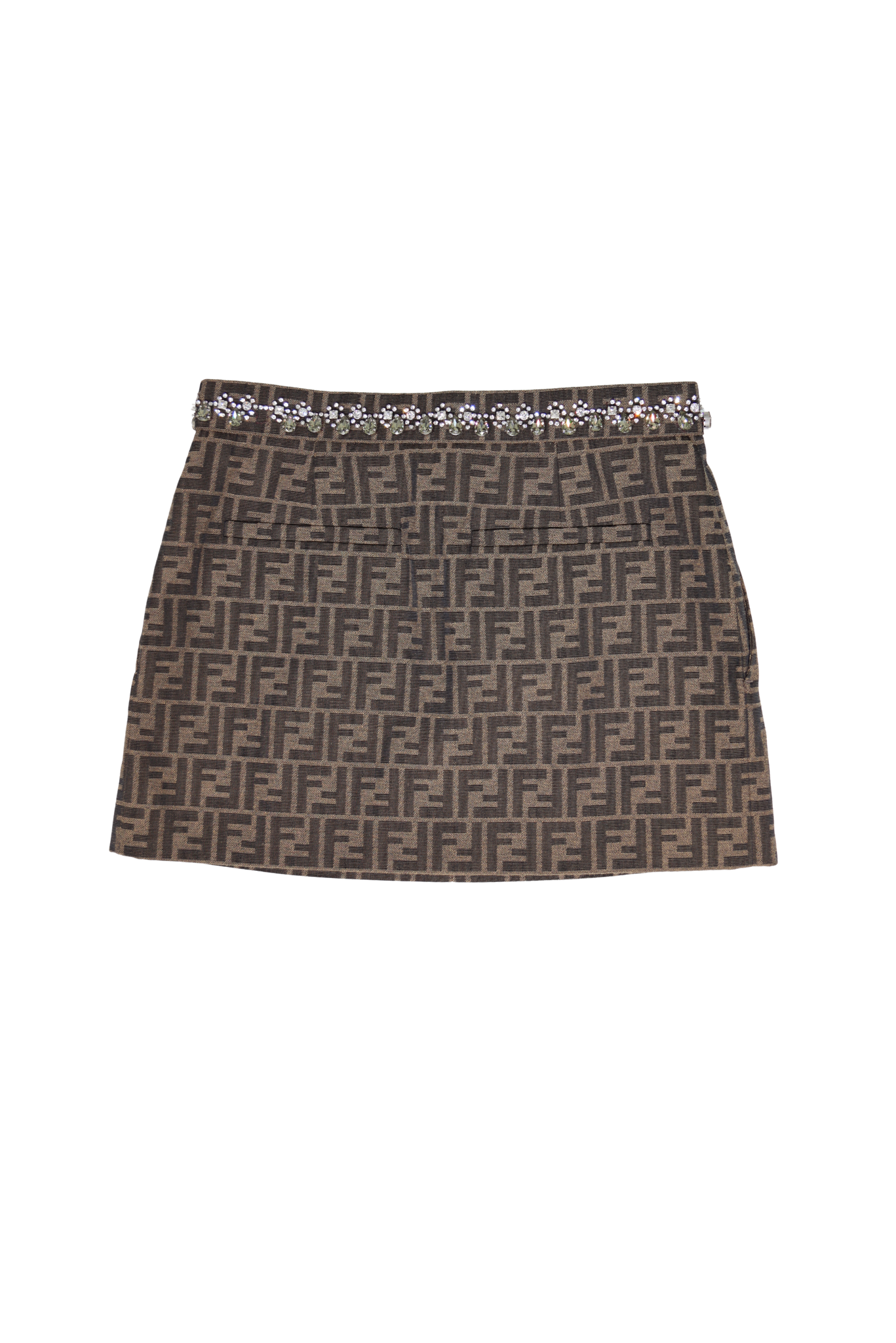 Fendi Roma Monogram Embellished Mini Skirt
