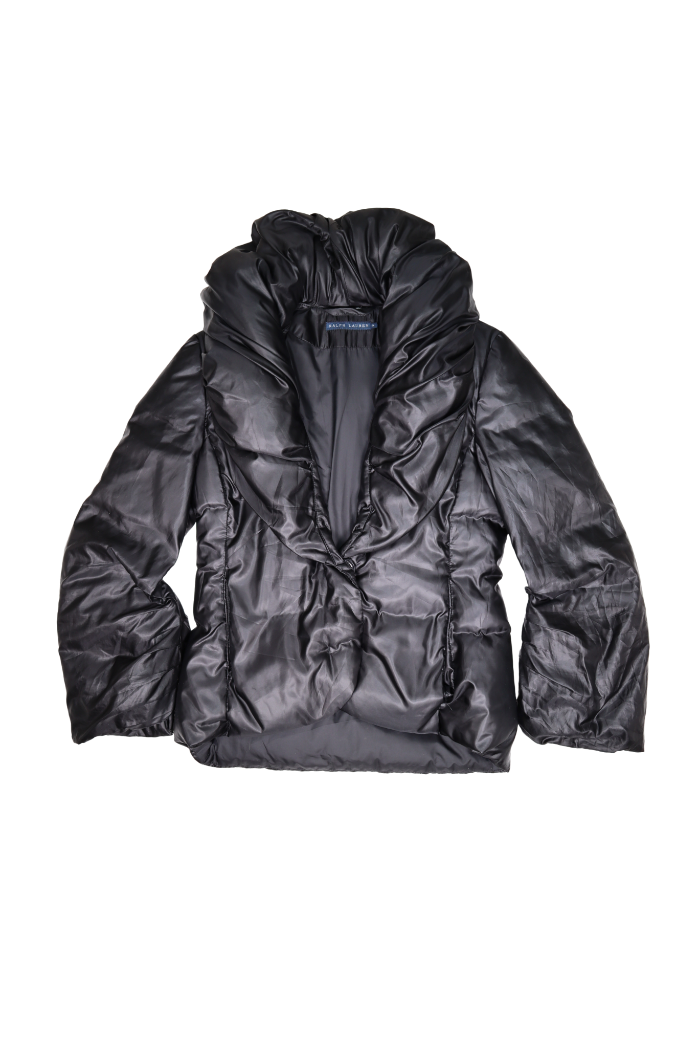 RALPH LAUREN BLACK PUFF COLLAR JACKET