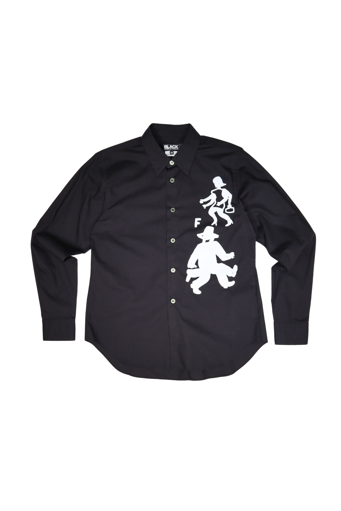 Comme Des Garçons x Philippe Pagowski BLACK Graphic Down Button Shirt