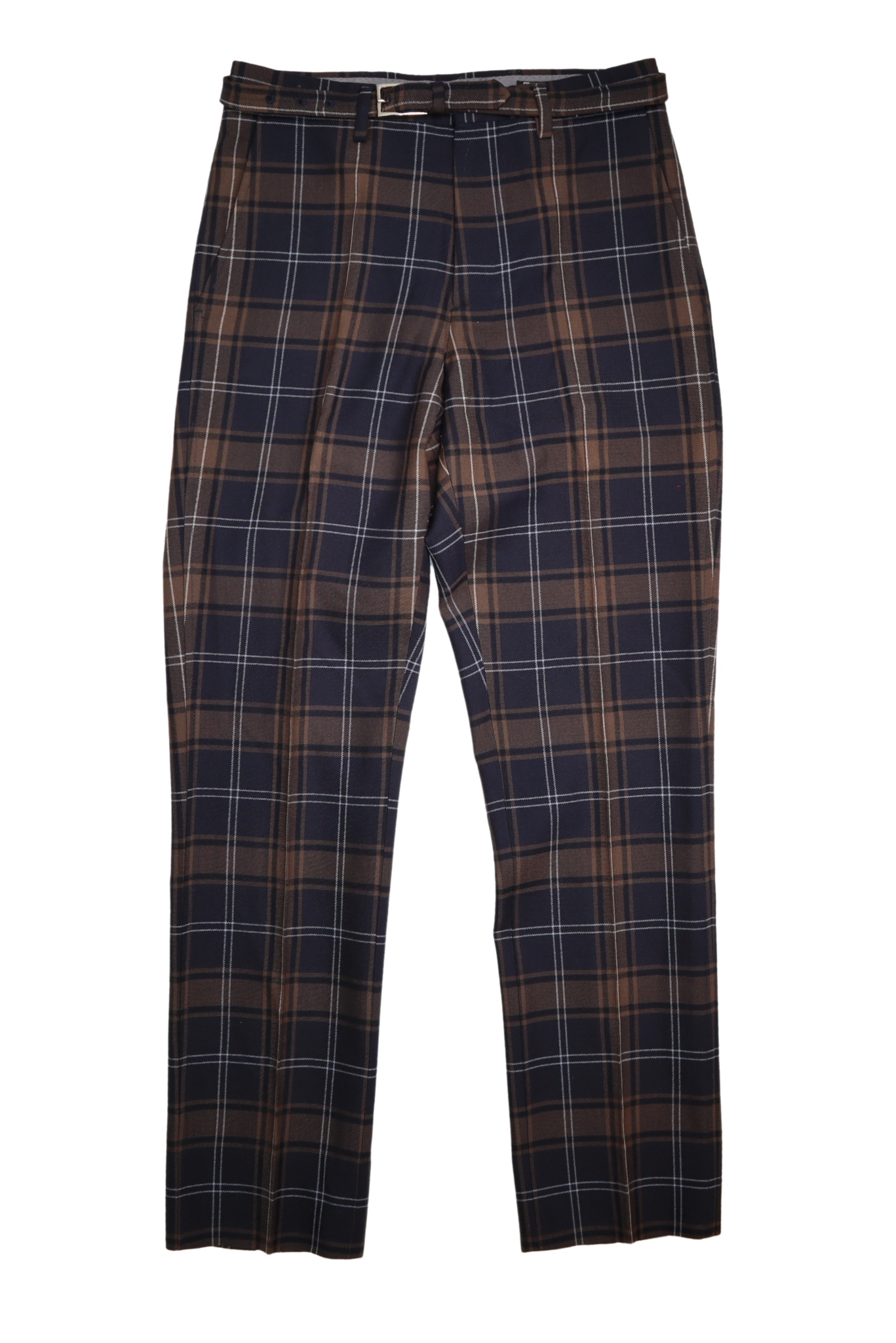 MIU MIU TARTAN BELTED OFFICE TROUSER