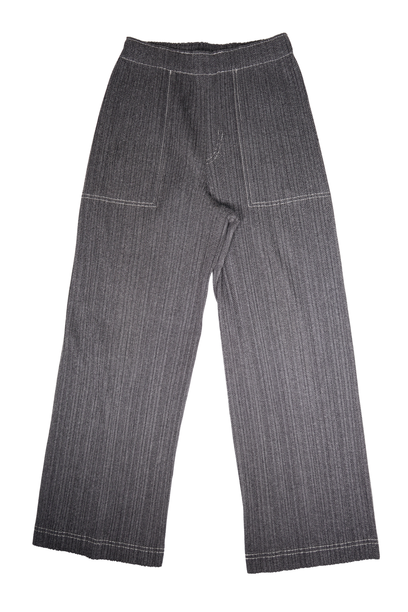 PLEATS PLEASE CHARCOAL DENIM PRINTED PANT