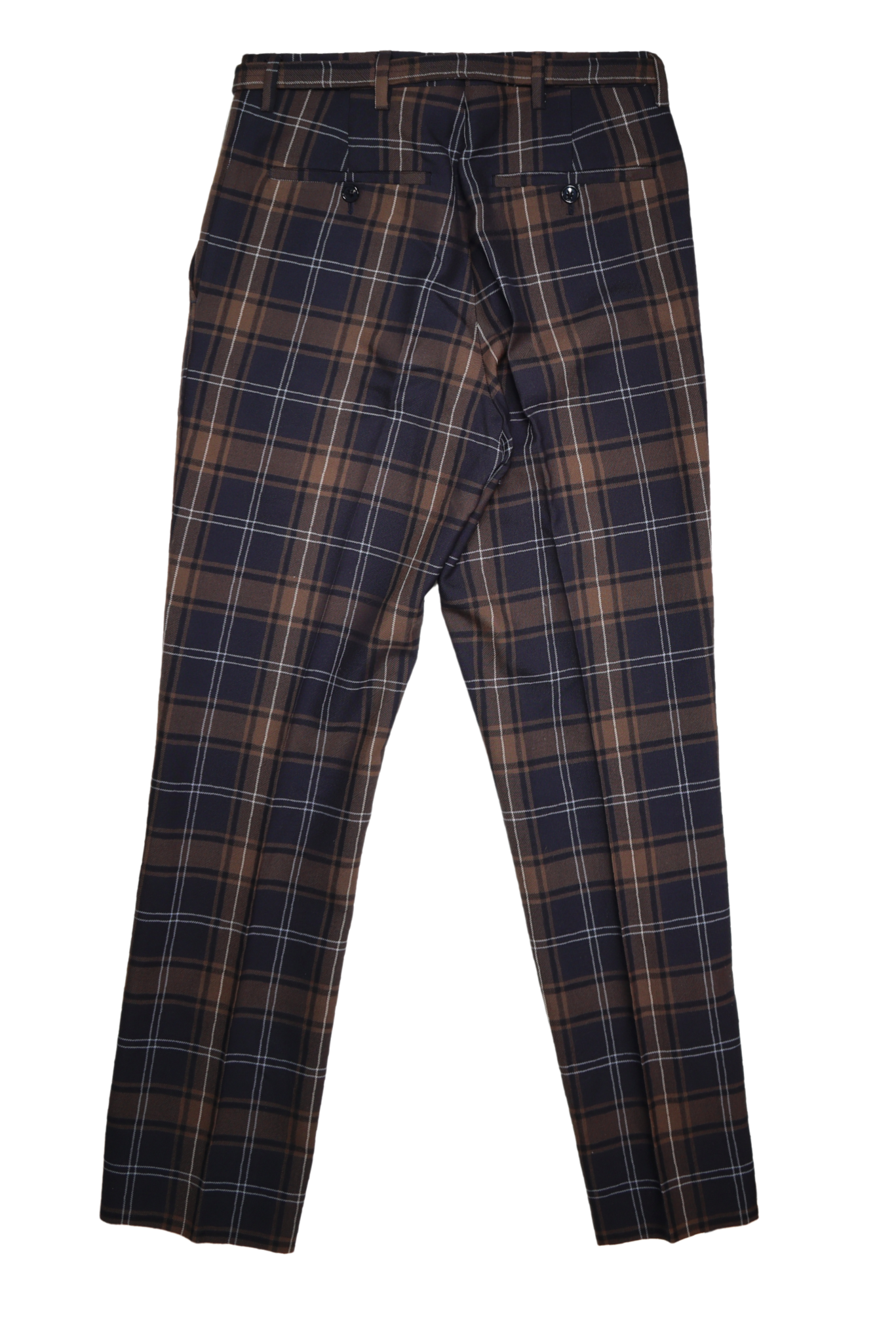 MIU MIU TARTAN BELTED OFFICE TROUSER