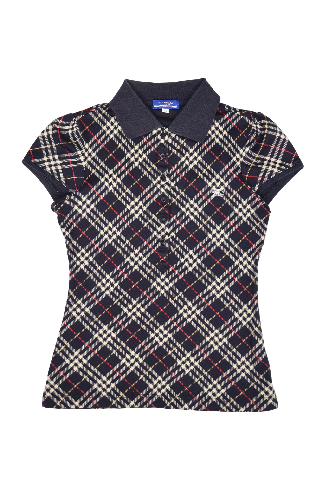 Vintage Burberry Blue Label Nova Check Polo Shirt