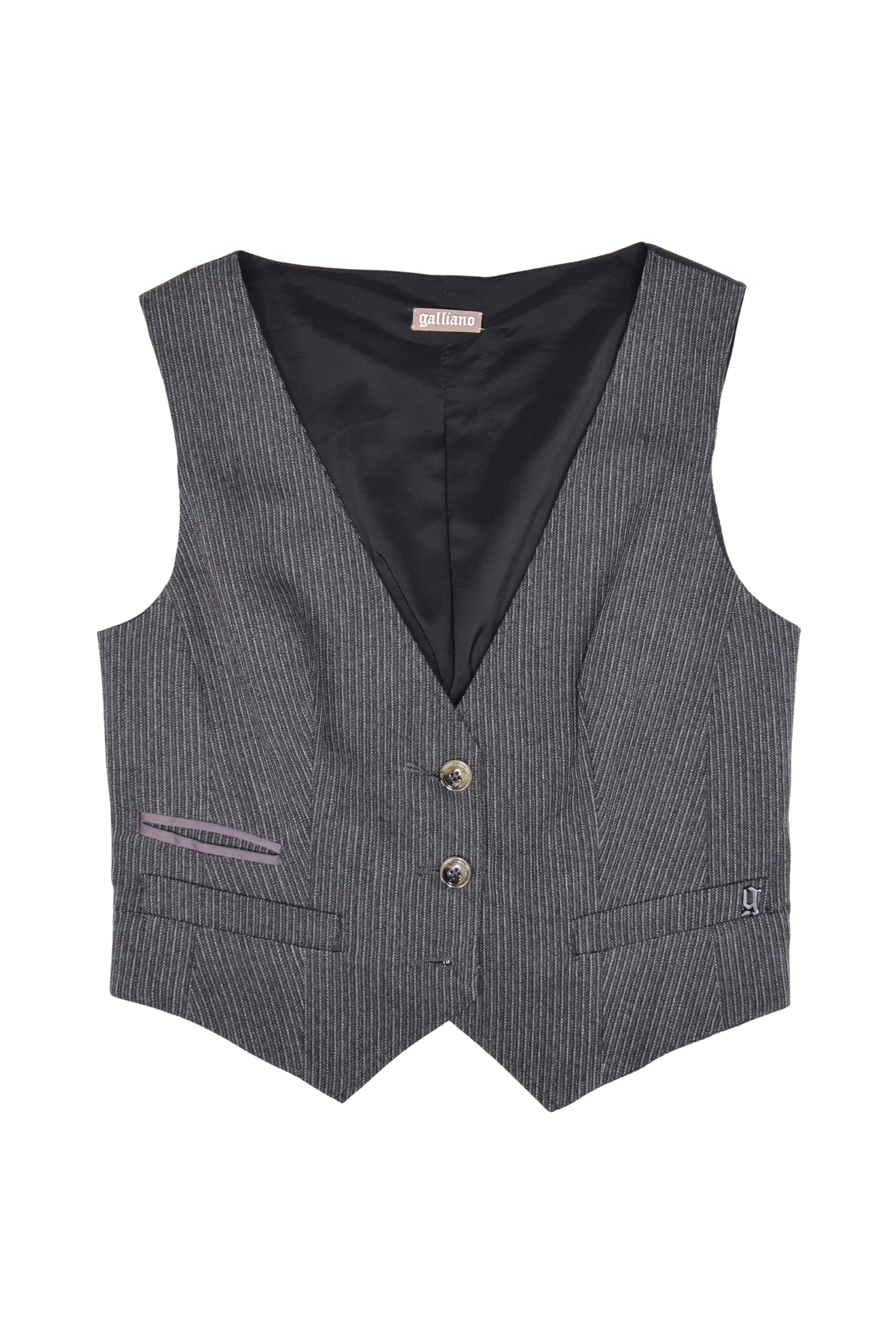 John Galliano Pinstripe Grey Waistcoat Vest