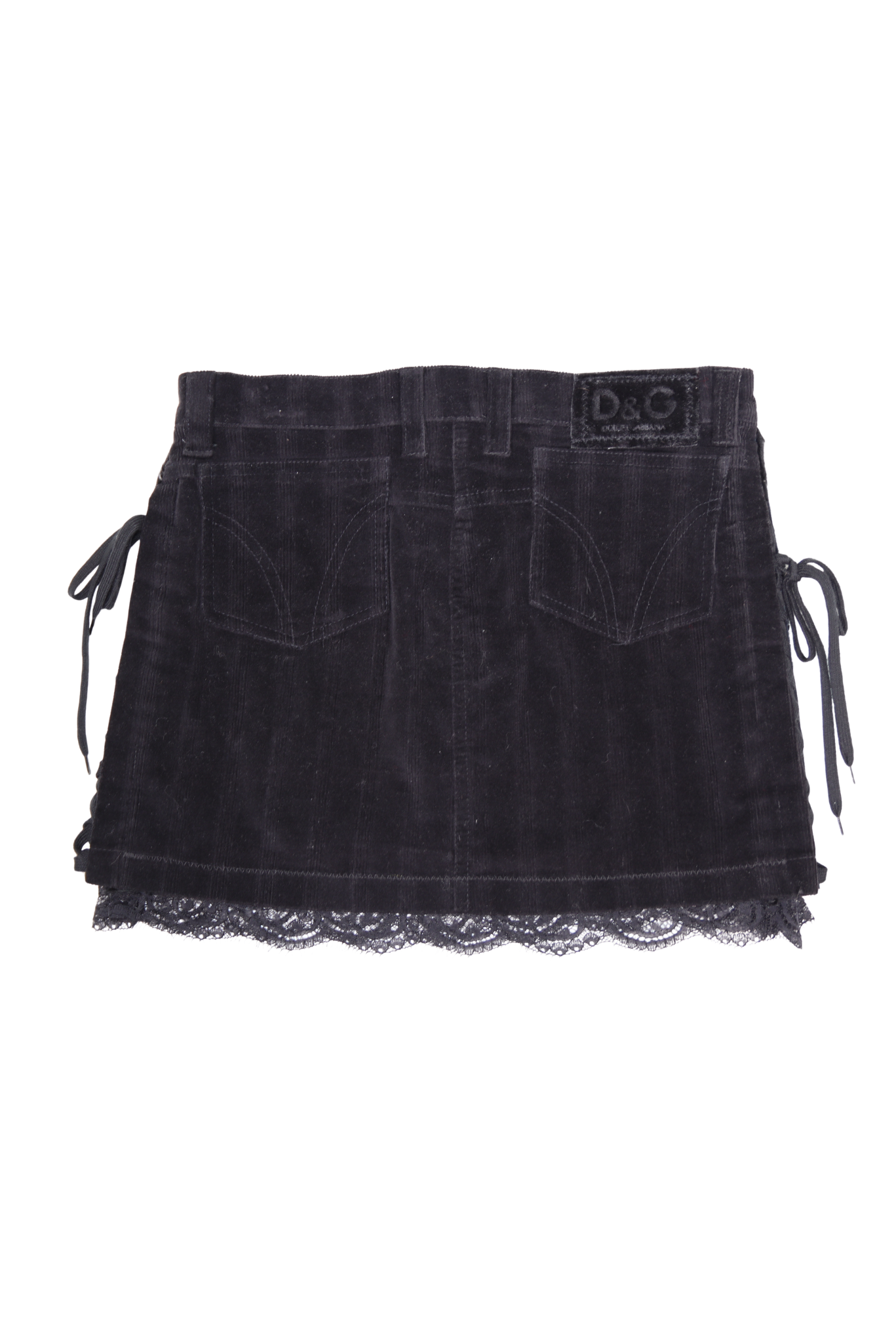 Vintage D&G Real Pony Hair Lace Tie-Up Skirt