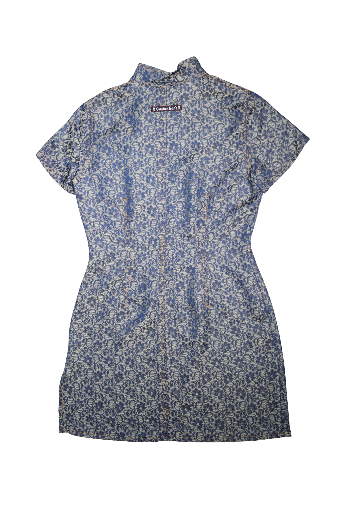 RARE Jean Paul Gaultier Jacquard Mandarin Collar Mini Dress