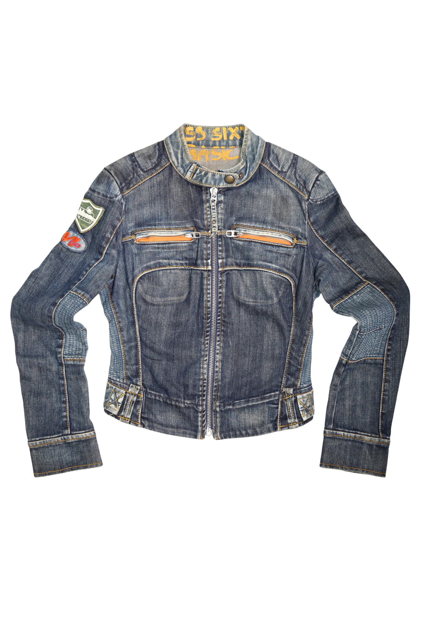 Vintage Miss Sixty Denim Zipper Crop Moto Jacket