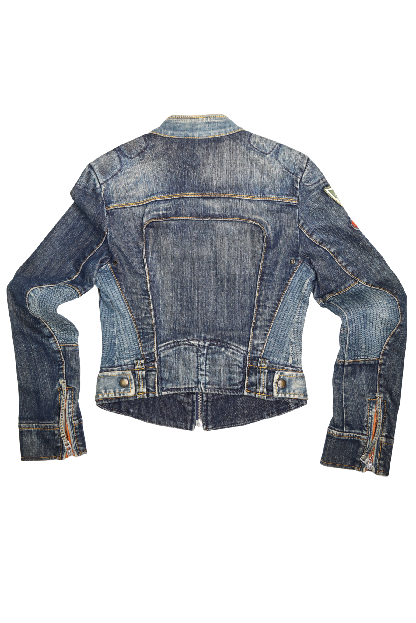 Vintage Miss Sixty Denim Zipper Crop Moto Jacket