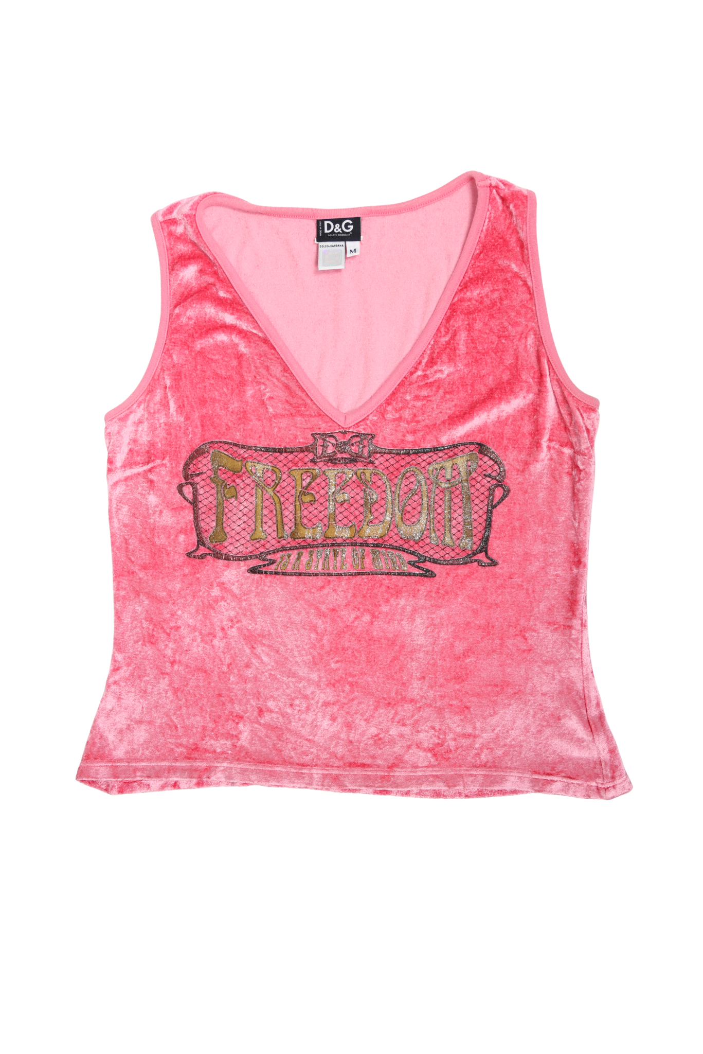Vintage D&G Rose Velour "Freedom" Tank