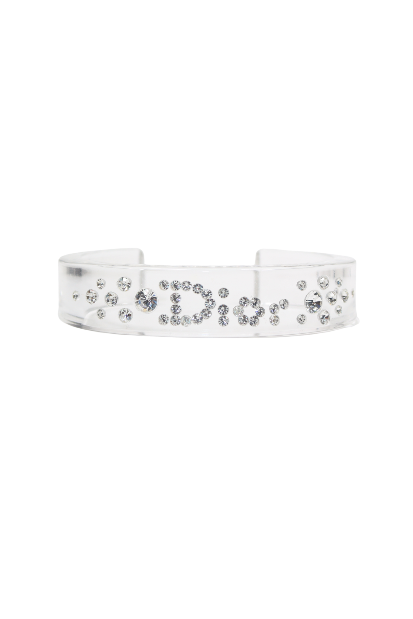 Christian Dior Rhinestoned Clear Bangle Bracelet