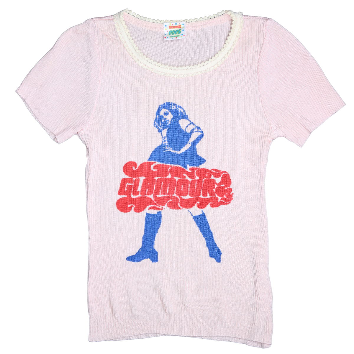 RARE Hysteric Glamour Ribbed Pink Vixen Girl Tee
