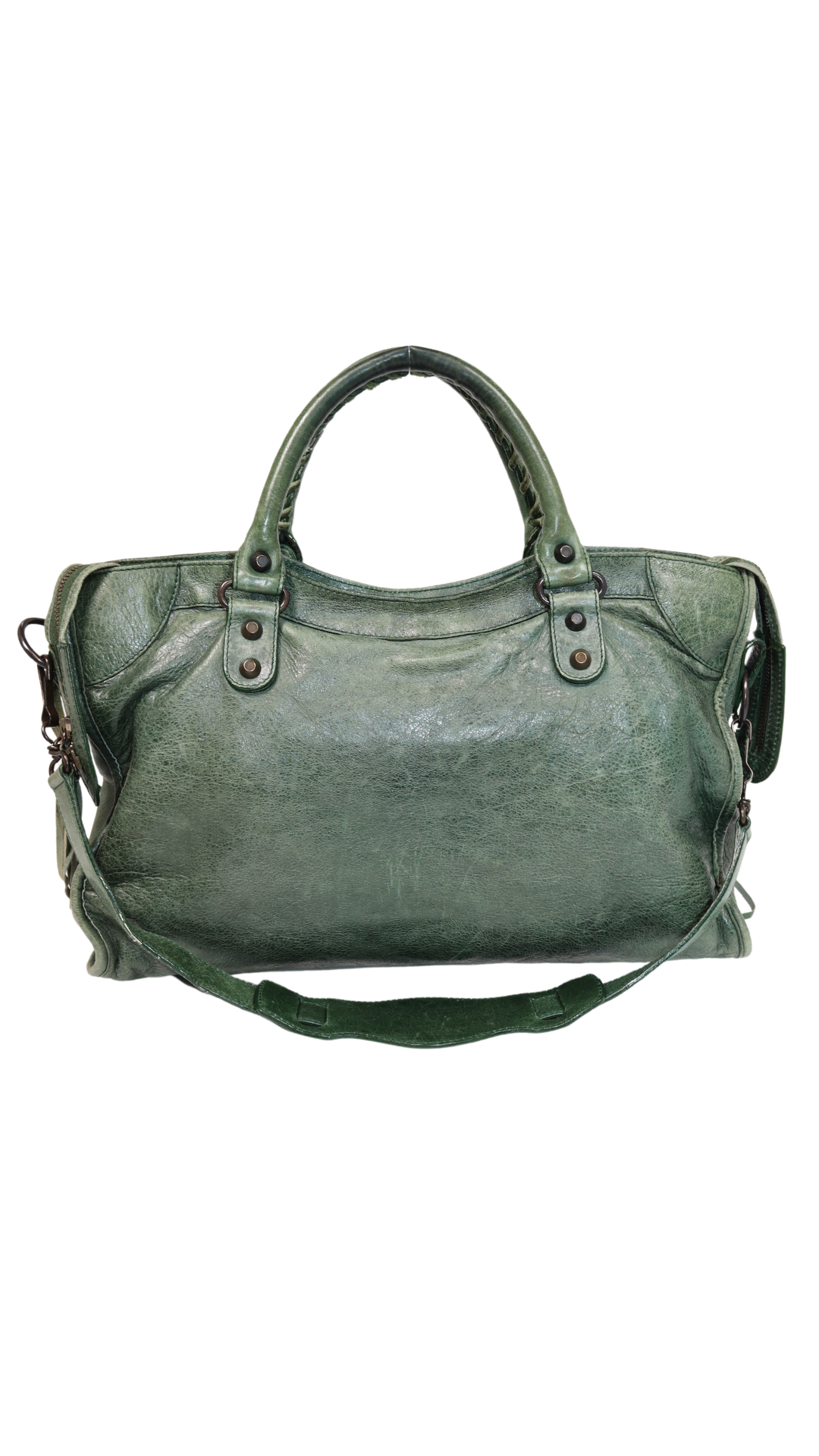 Balenciaga Classic City Bag Green Leather