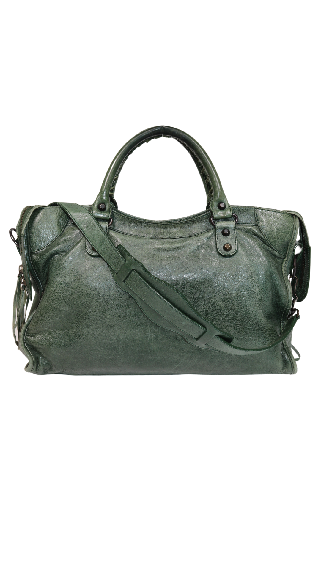 Balenciaga Classic City Bag Green Leather