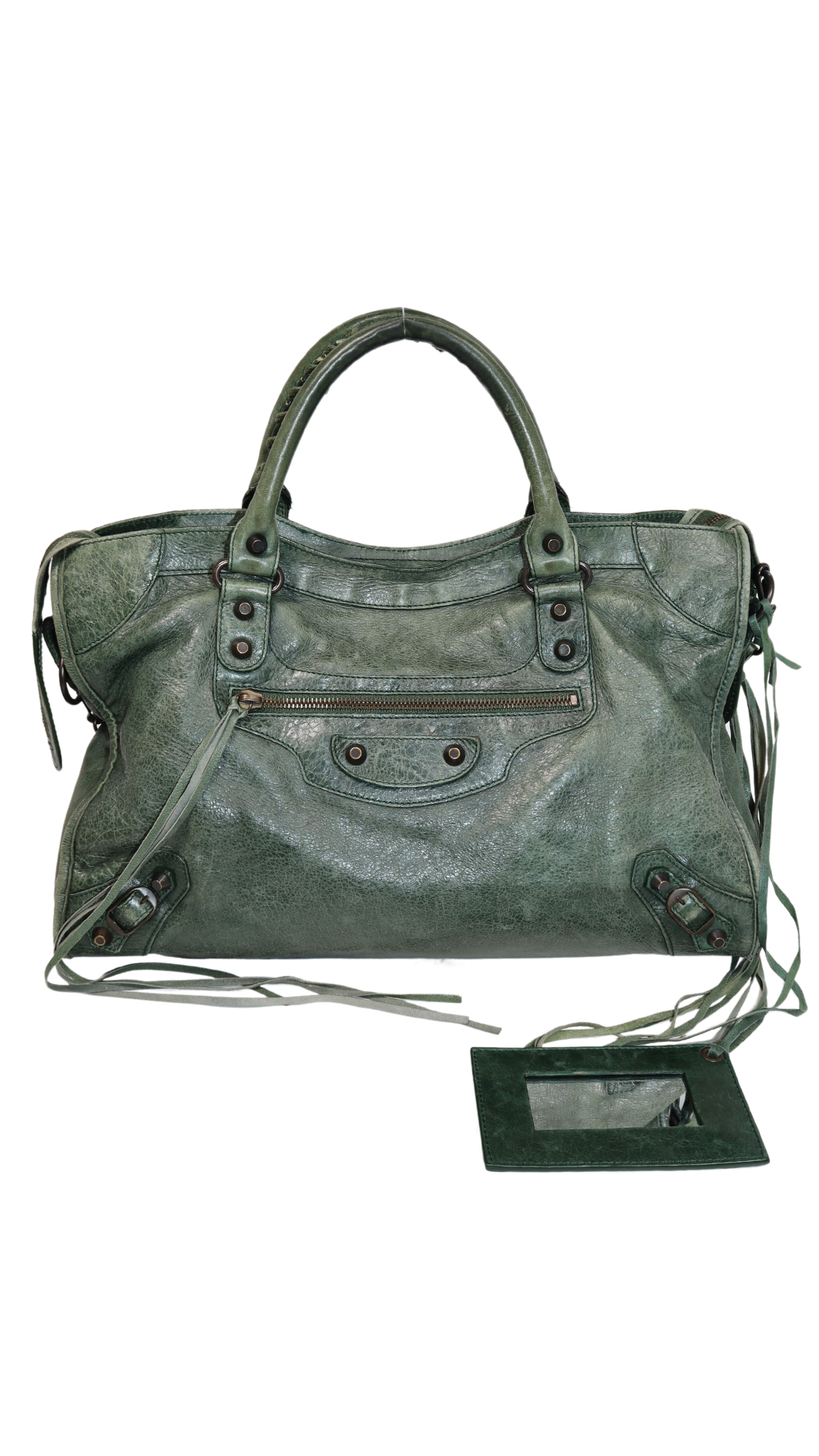 Balenciaga Classic City Bag Green Leather