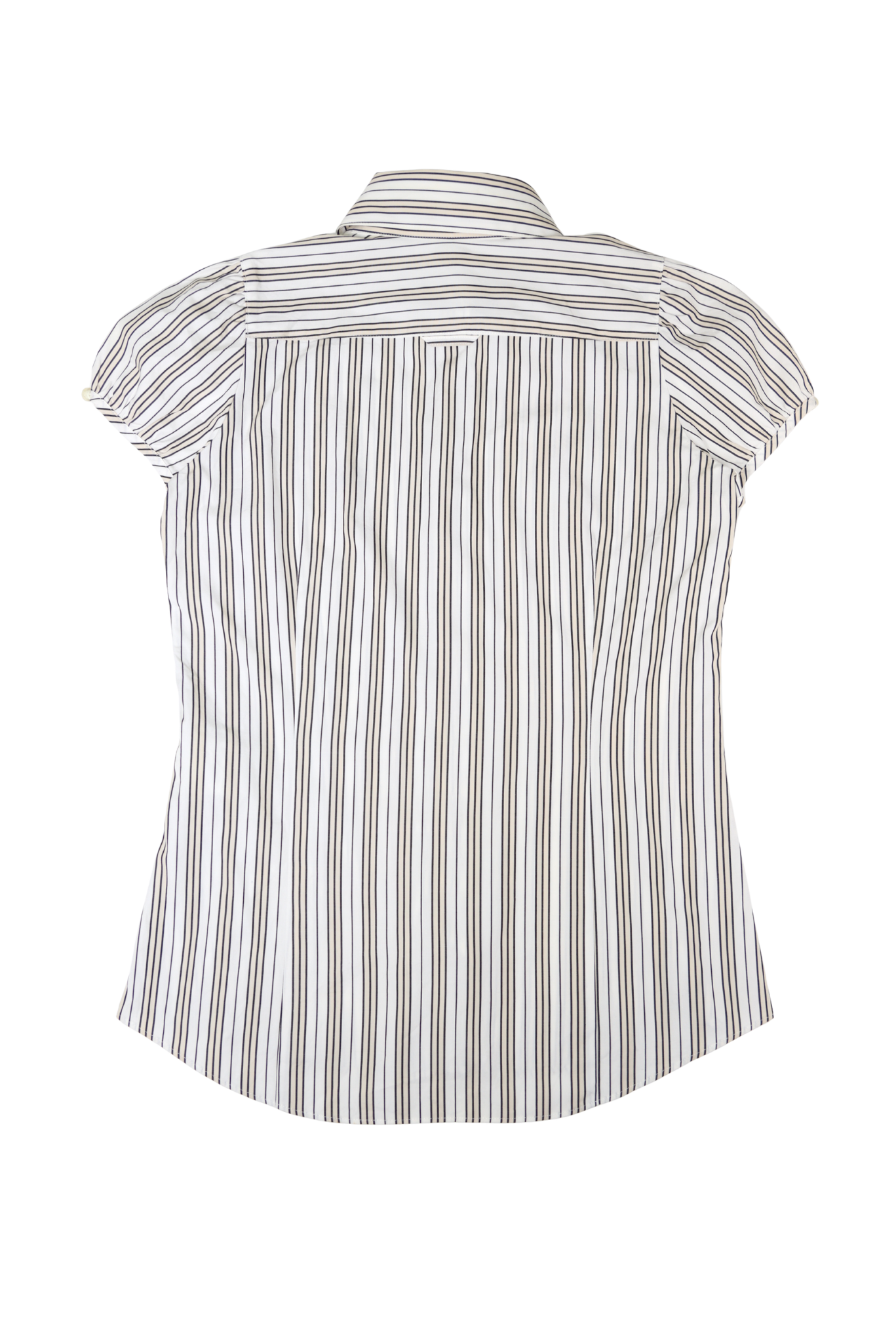 Vintage Burberry London Puff Sleeve Striped Polo Shirt