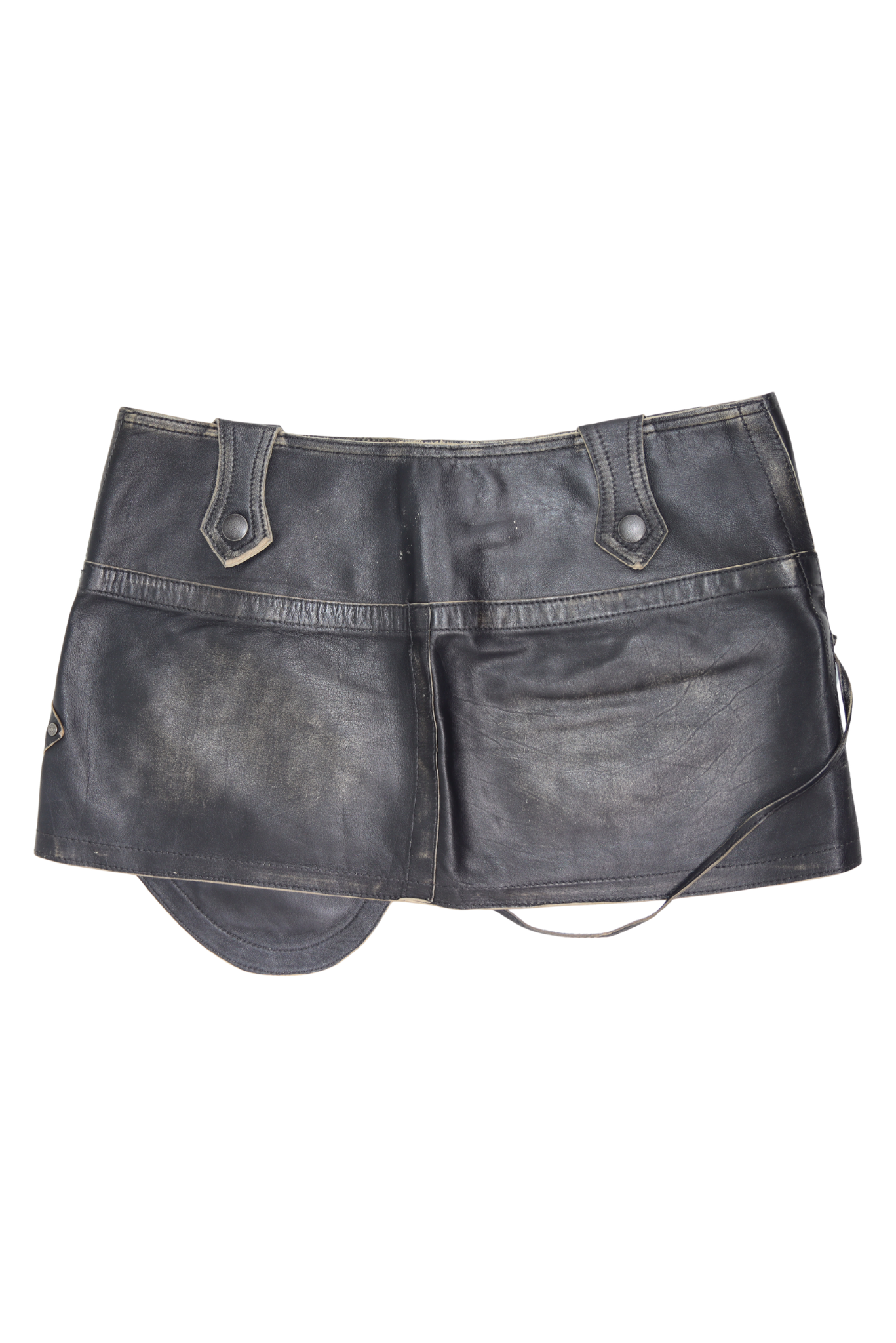 RARE Diesel Distressed Leather Cargo Mini Skirt