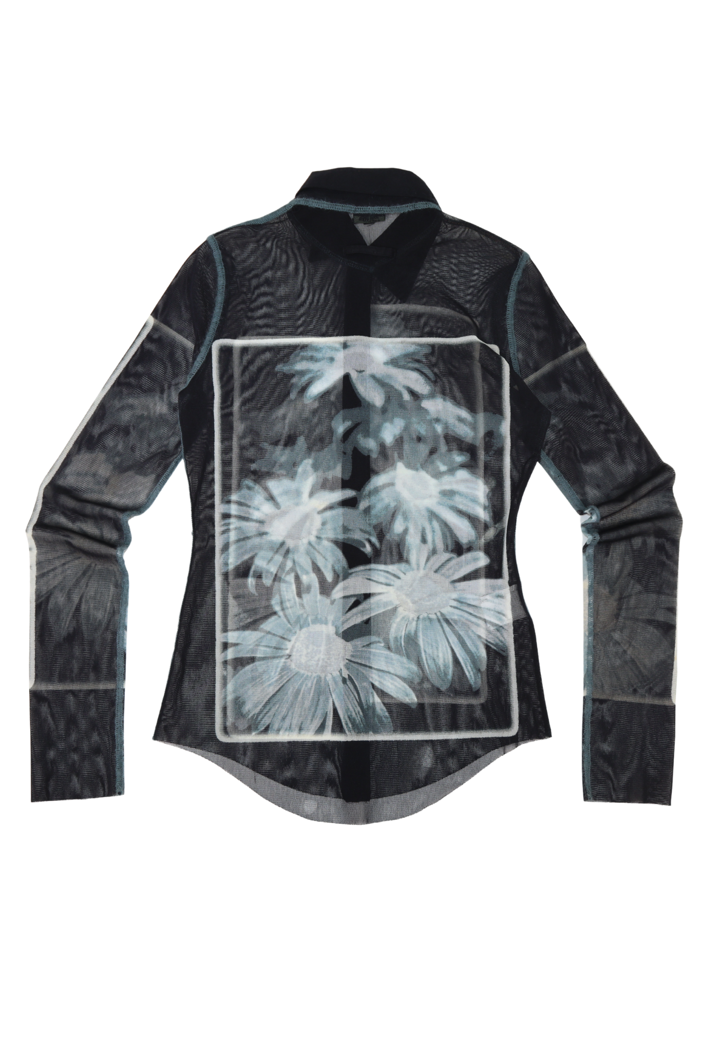 Vintage 1990s Jean Paul Gaultier X-Ray Floral Mesh Shirt
