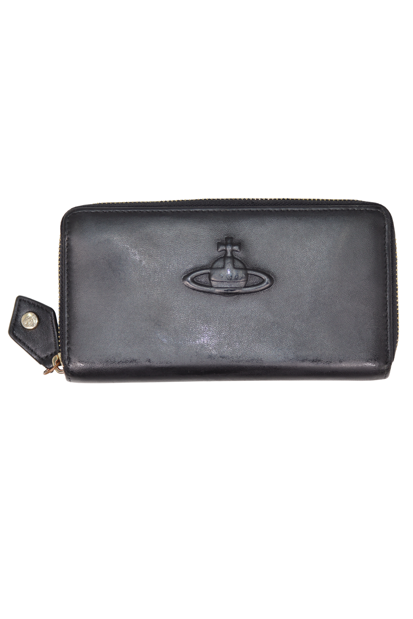 Vivienne Westwood Embossed Orb Black Leather Wallet